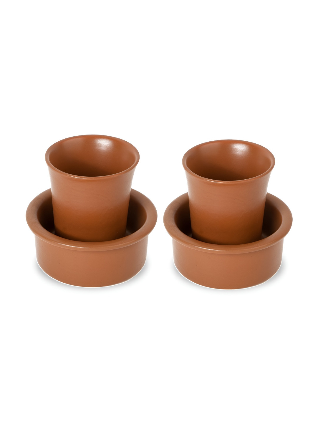 BODHI HOUSE Brown 2 Pieces Ceramic Microwave Safe Tea Set