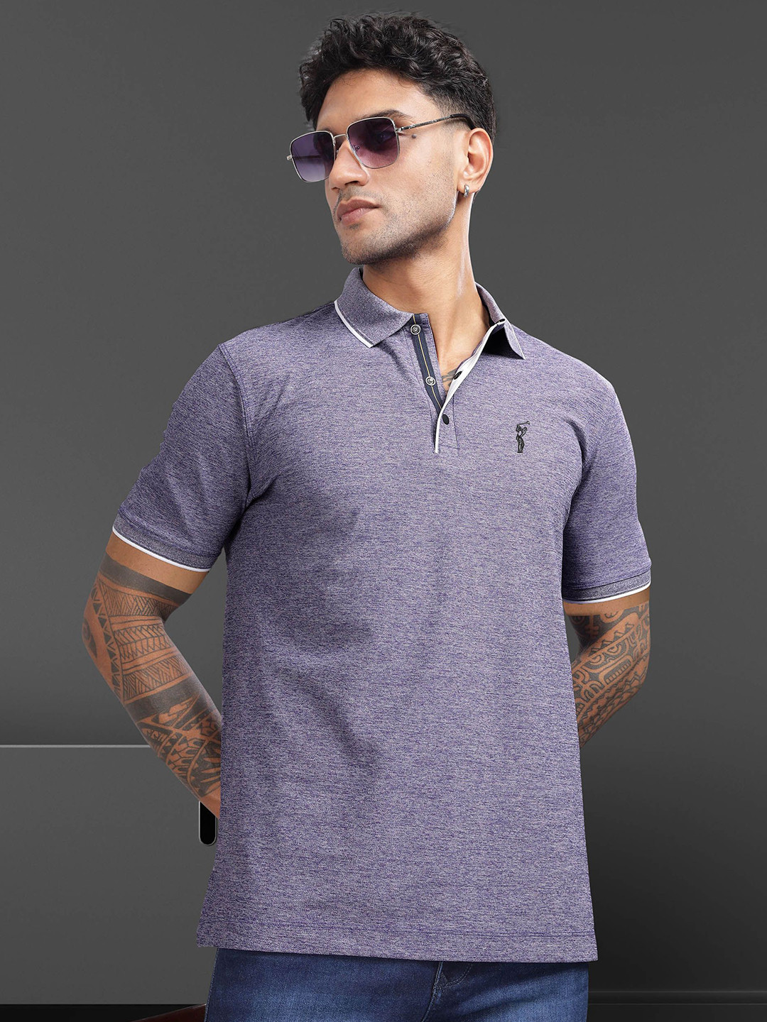 STELLERS Men Wrinkle Free Stretchable Tipping Polo Collar T-shirt