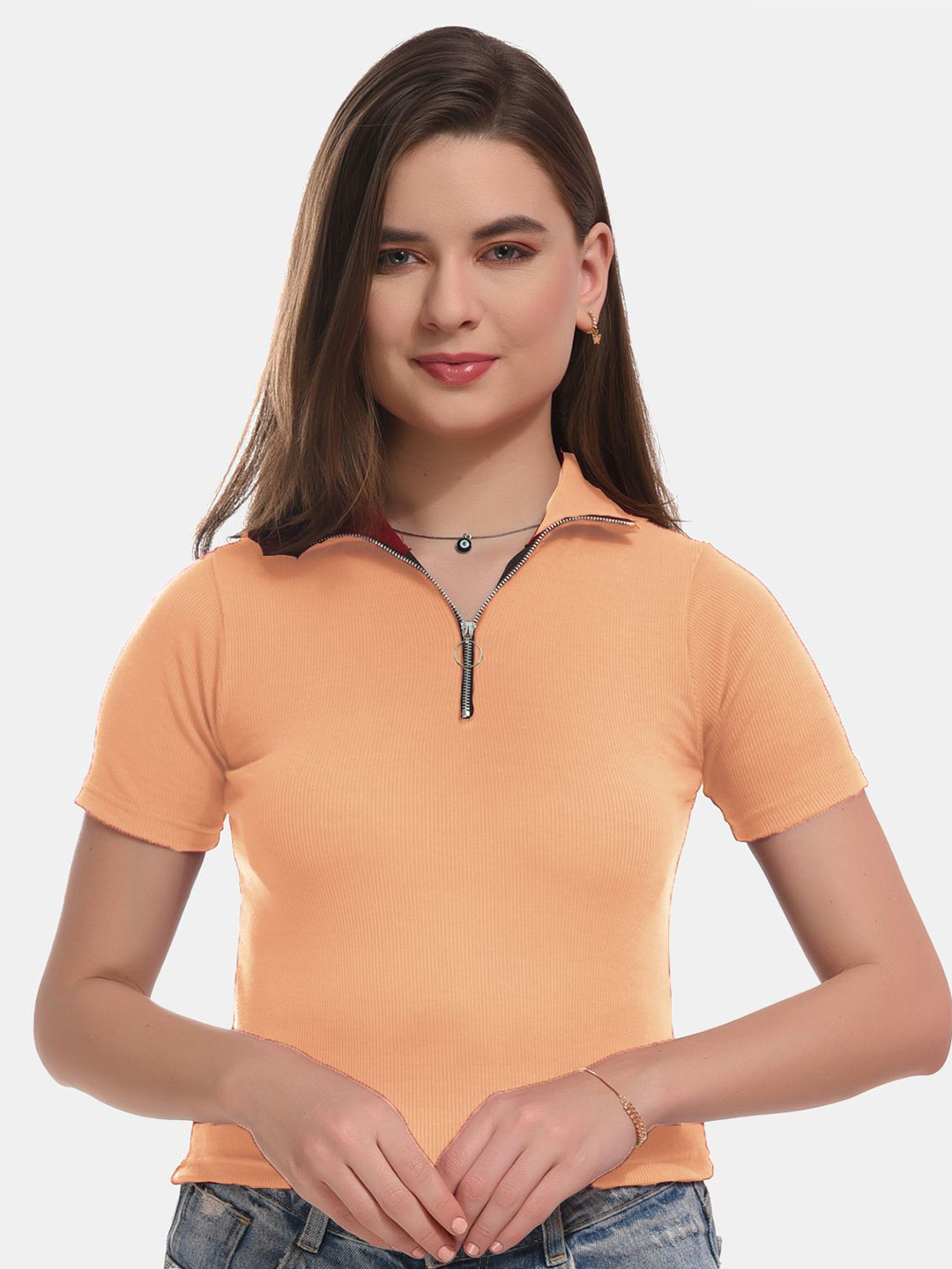 Narsingha Dreams Women Shirt Collar Cotton Handloom Shirt Style Regular Top