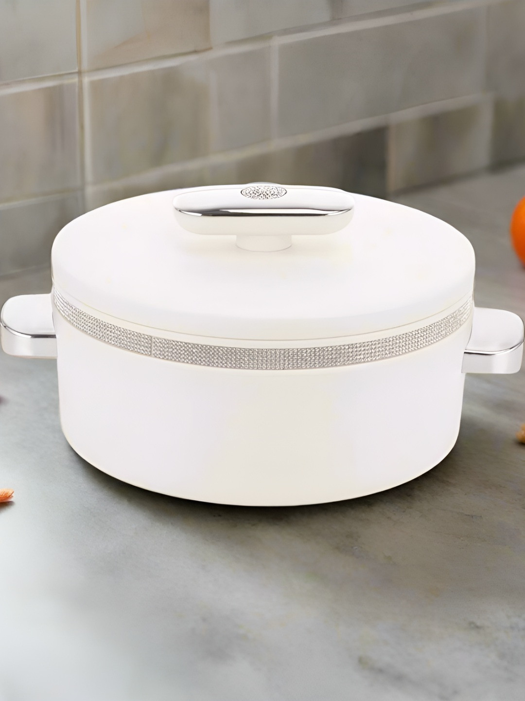 Nayasa Sapphire White Insulated Inner Stainless Steel Casserole 1.5L