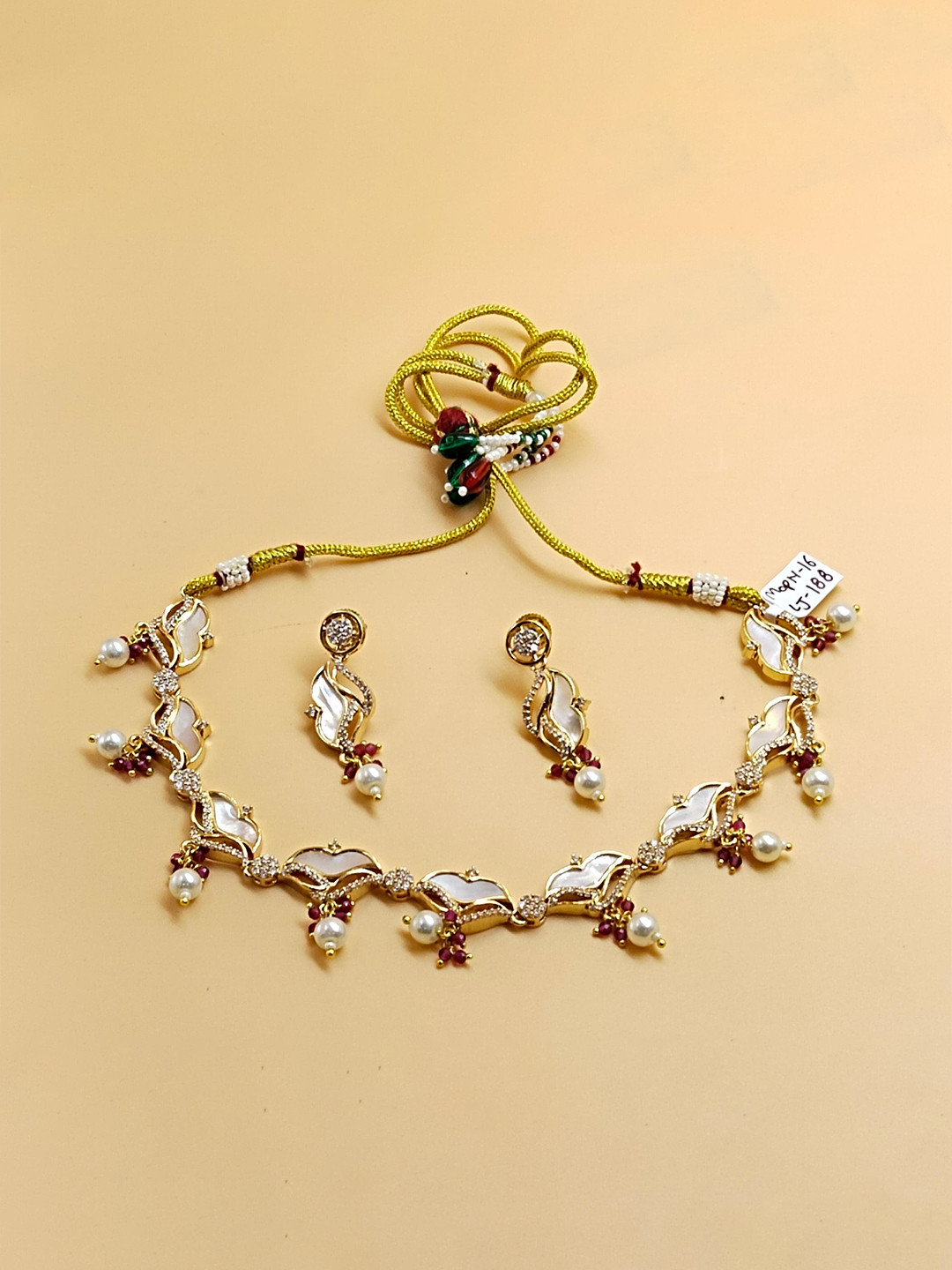 SSFJ Gold-Plated Stone-Studded Jewellery Set