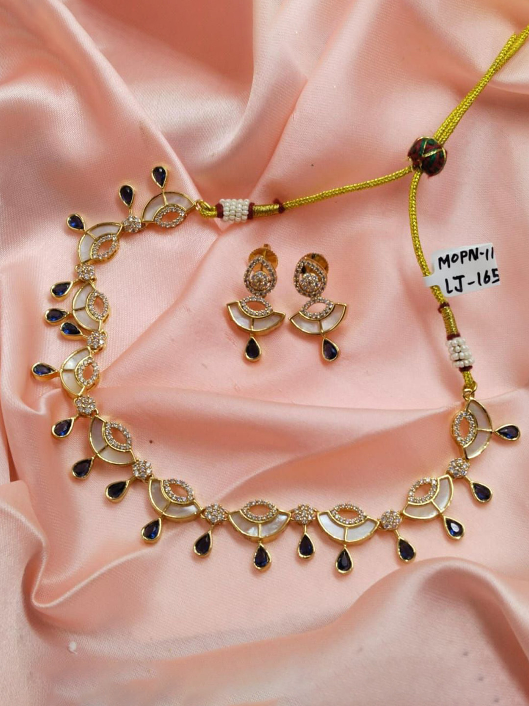 SSFJ Rose Gold-Plated Kundan-Studded Jewellery Set