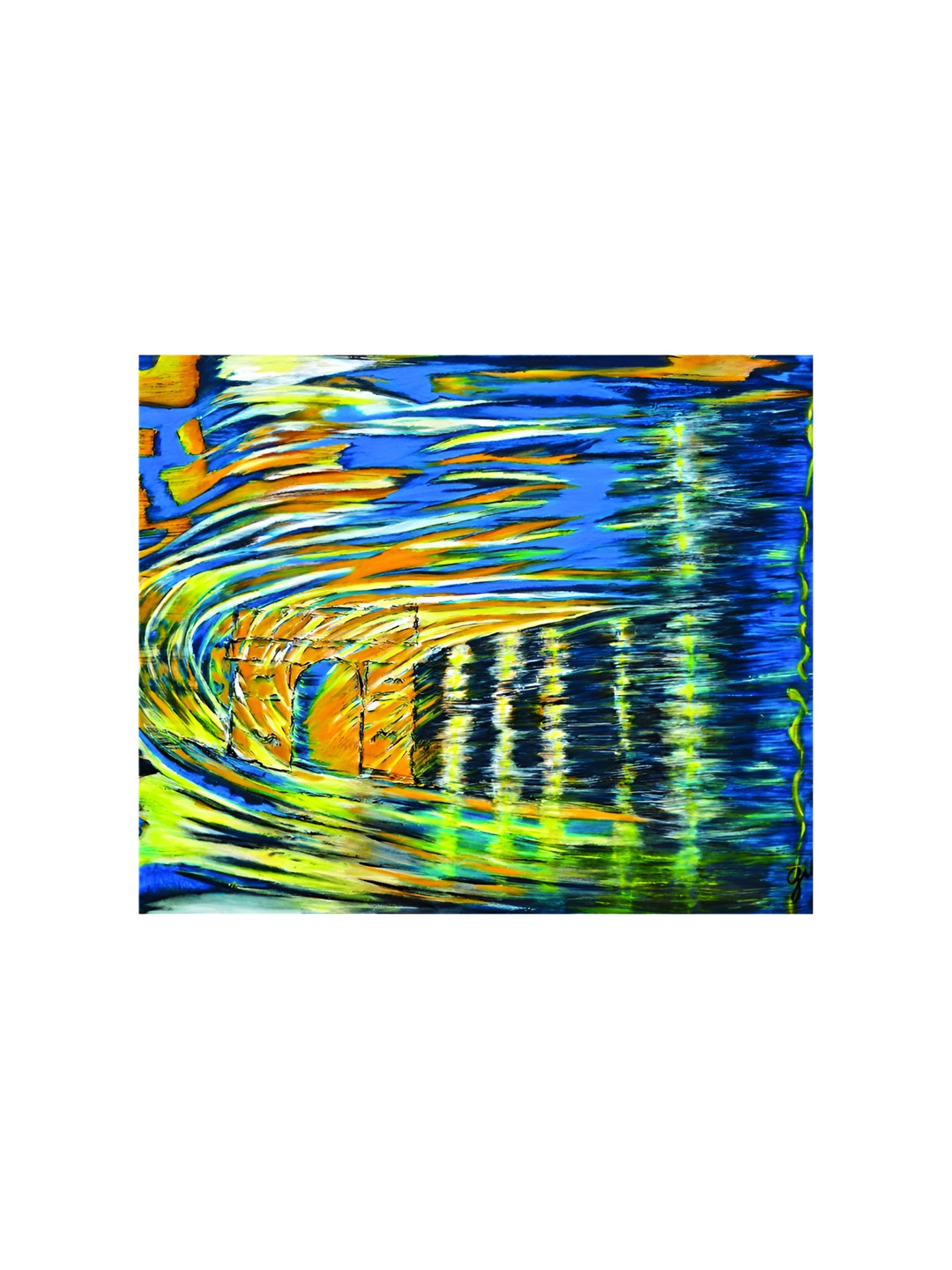 Inephos Blue & Green After Rain Canvas Wall Painting