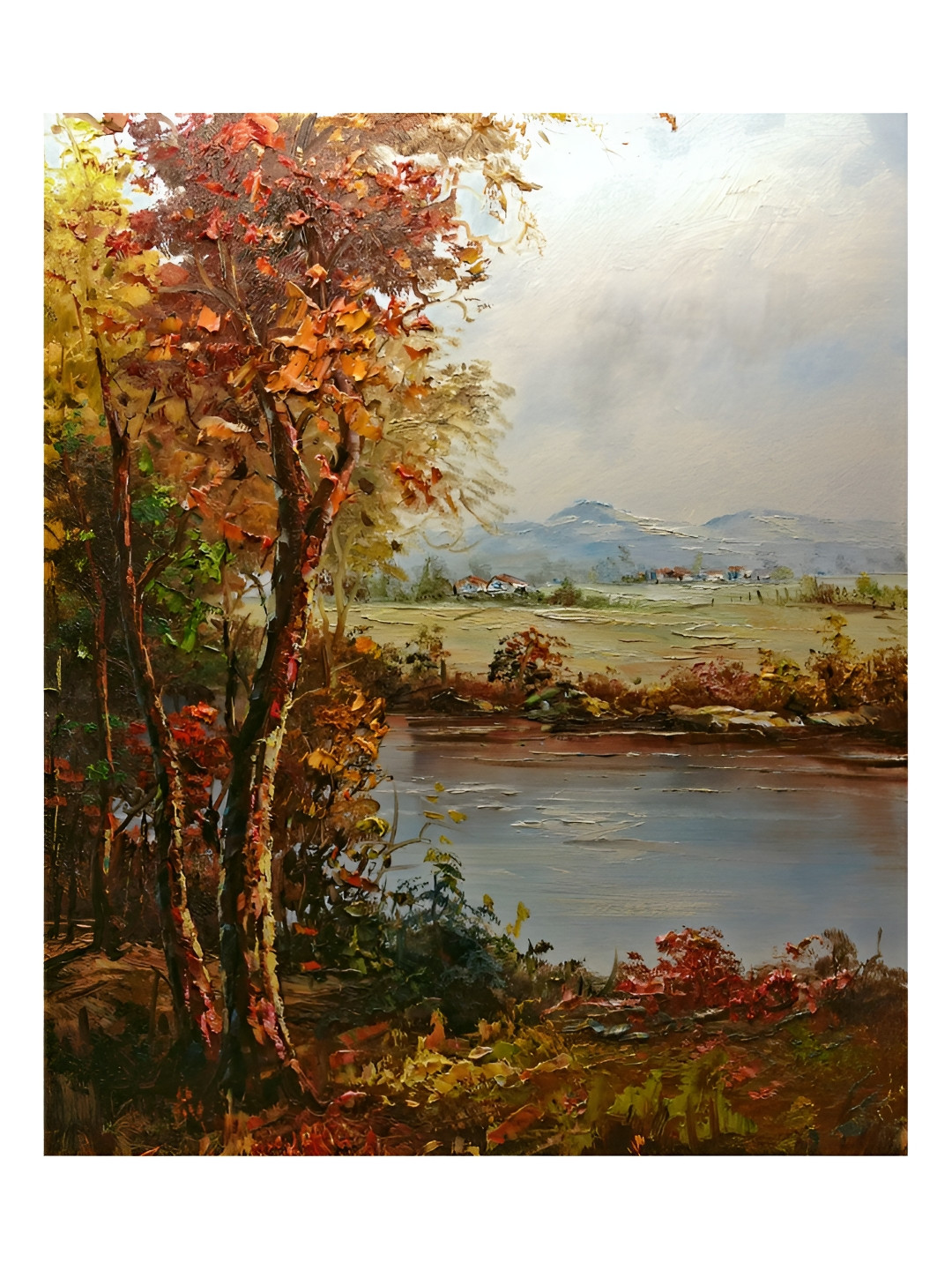 Inephos Yellow & Blue Tangerine Autumn Canvas Wall Painting