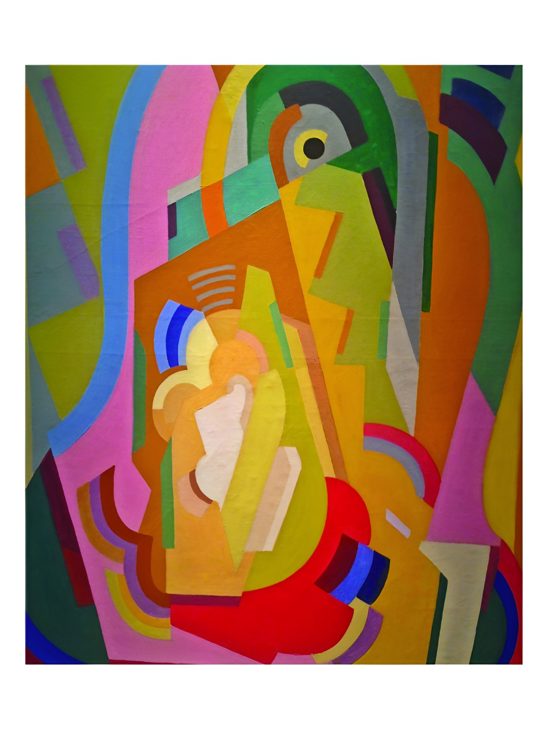 Inephos Yellow & Green Inside a Broken Mind Canvas Wall Painting