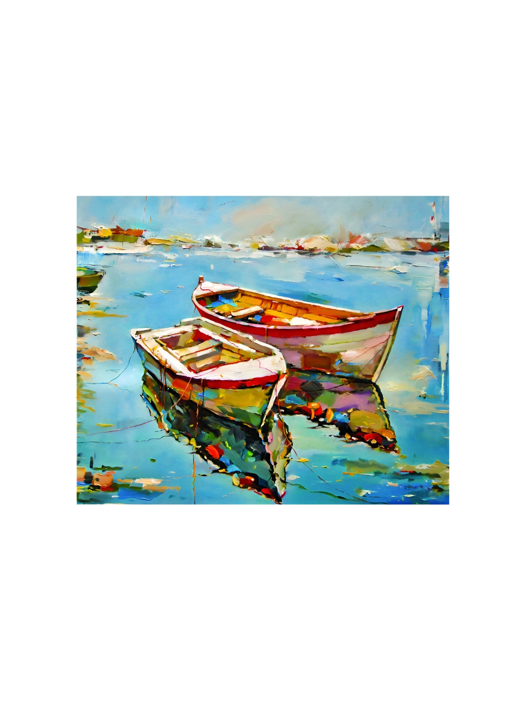 Inephos Blue & Red Getting Away Canvas Wall Painting