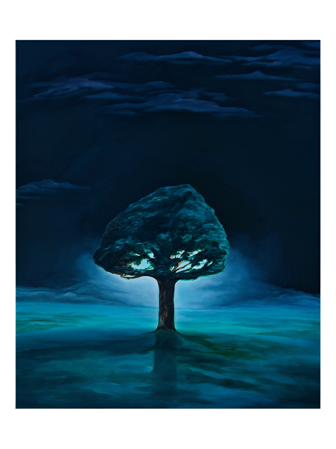 Inephos Sacred Tree Canvas Wall Rectangle Paintings Wall Art -35 x 29In