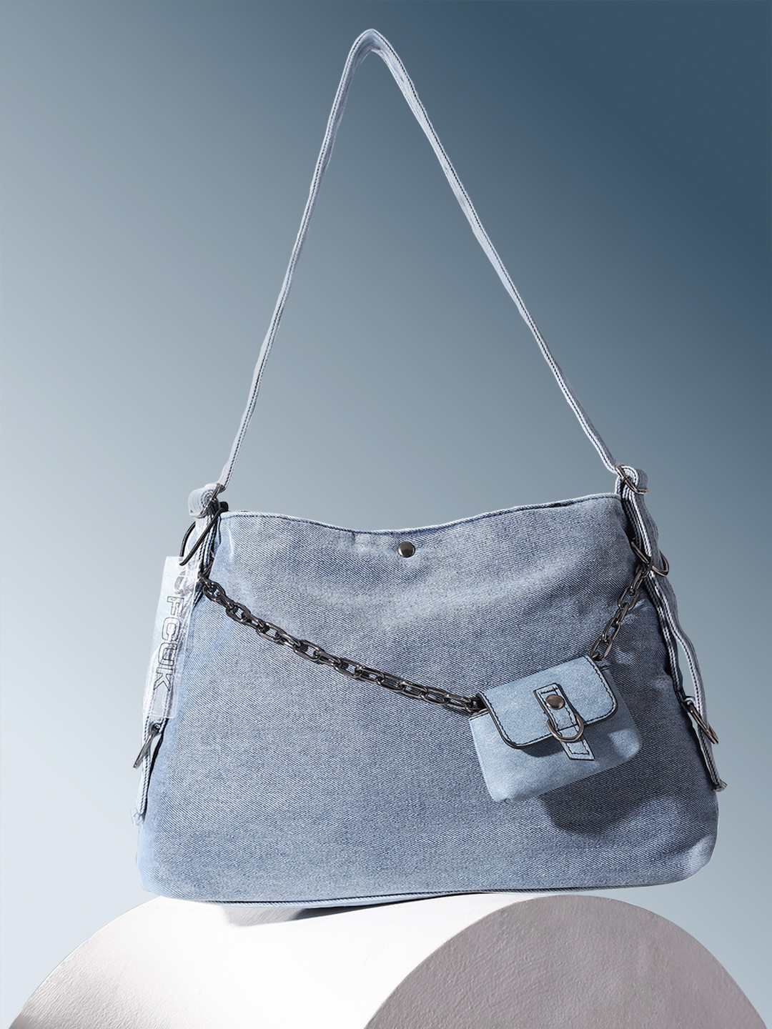 French Connection Women Denim College Shoulder Bag