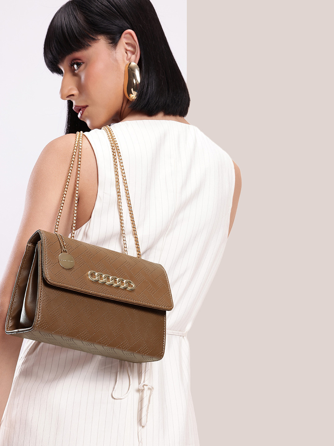 Chemistry Women Brown Office Shoulder Sling Bag