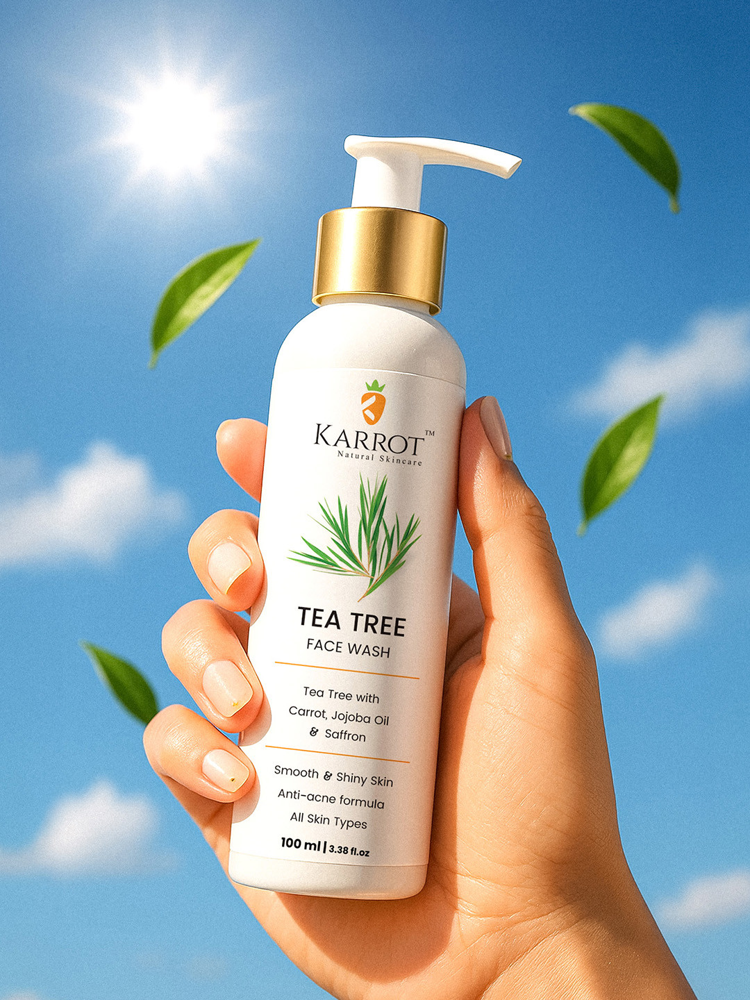 KARROT NATURAL SKINCARE Tea Tree Face Wash For Oily Acne Prone Skin - 100 ml