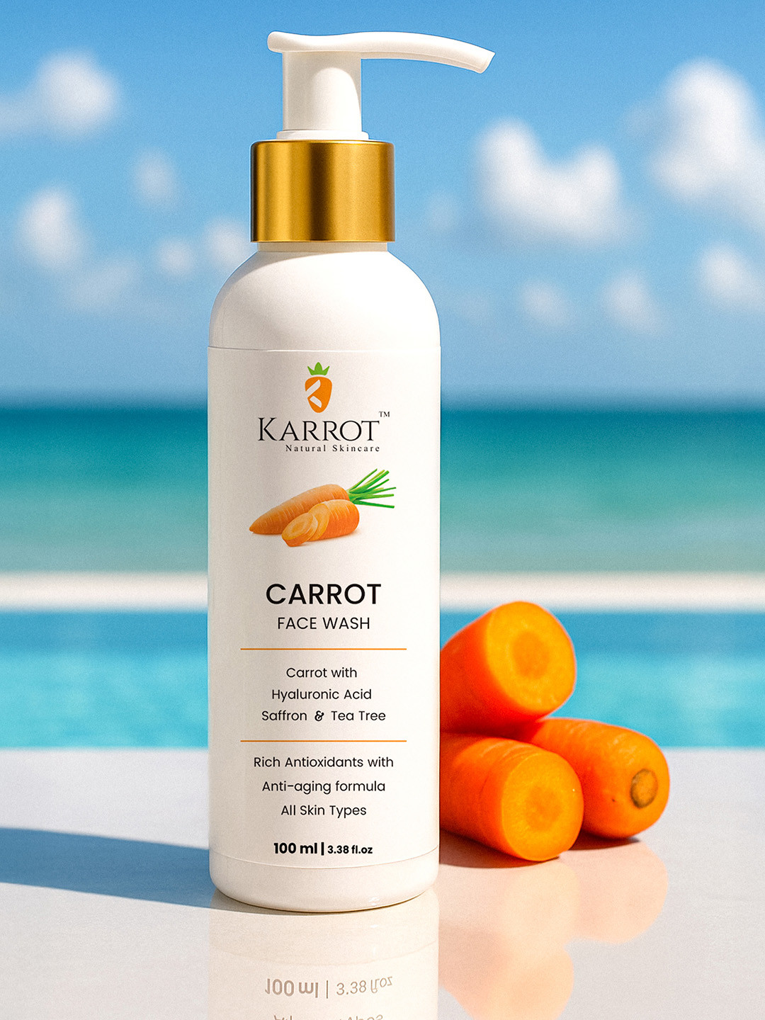 KARROT NATURAL SKINCARE Carrot Hydrating Face Wash for Dry Skin - 100 ml