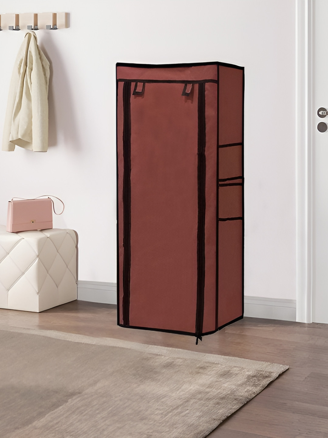 Urban Choice Brown and Black 9-Layers Collapsible Shoe Rack