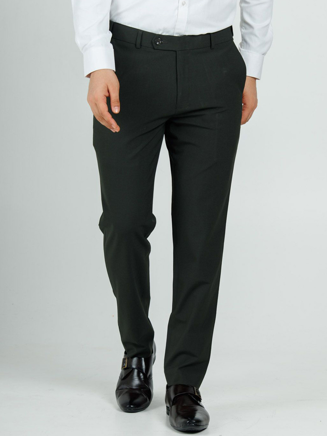 Muffynn Men Ankle-Fit Expandable Waist Formal Trouser