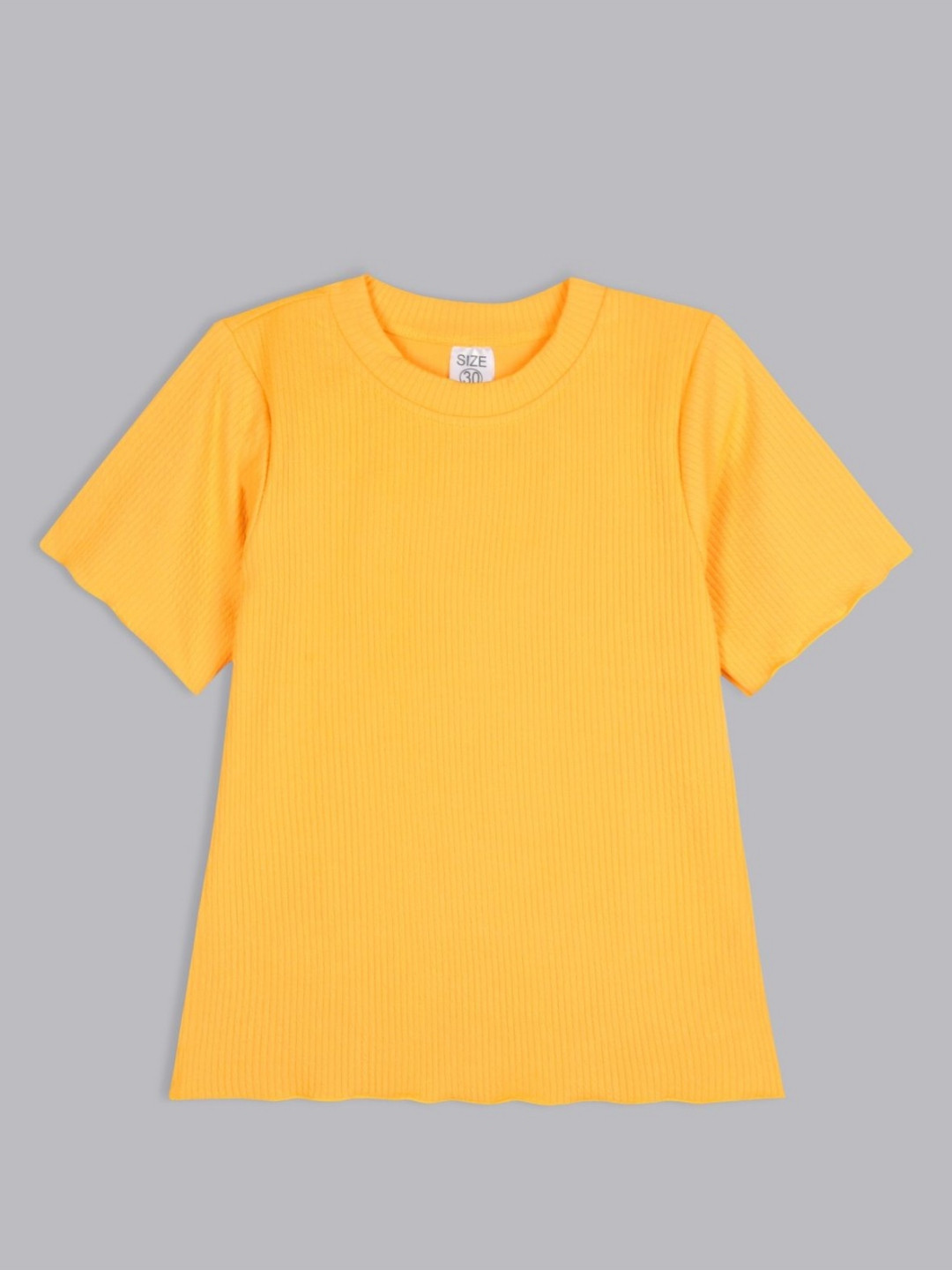 BAESD Girls CT8 Solid Raw Edge Round Neck Cotton T-shirt