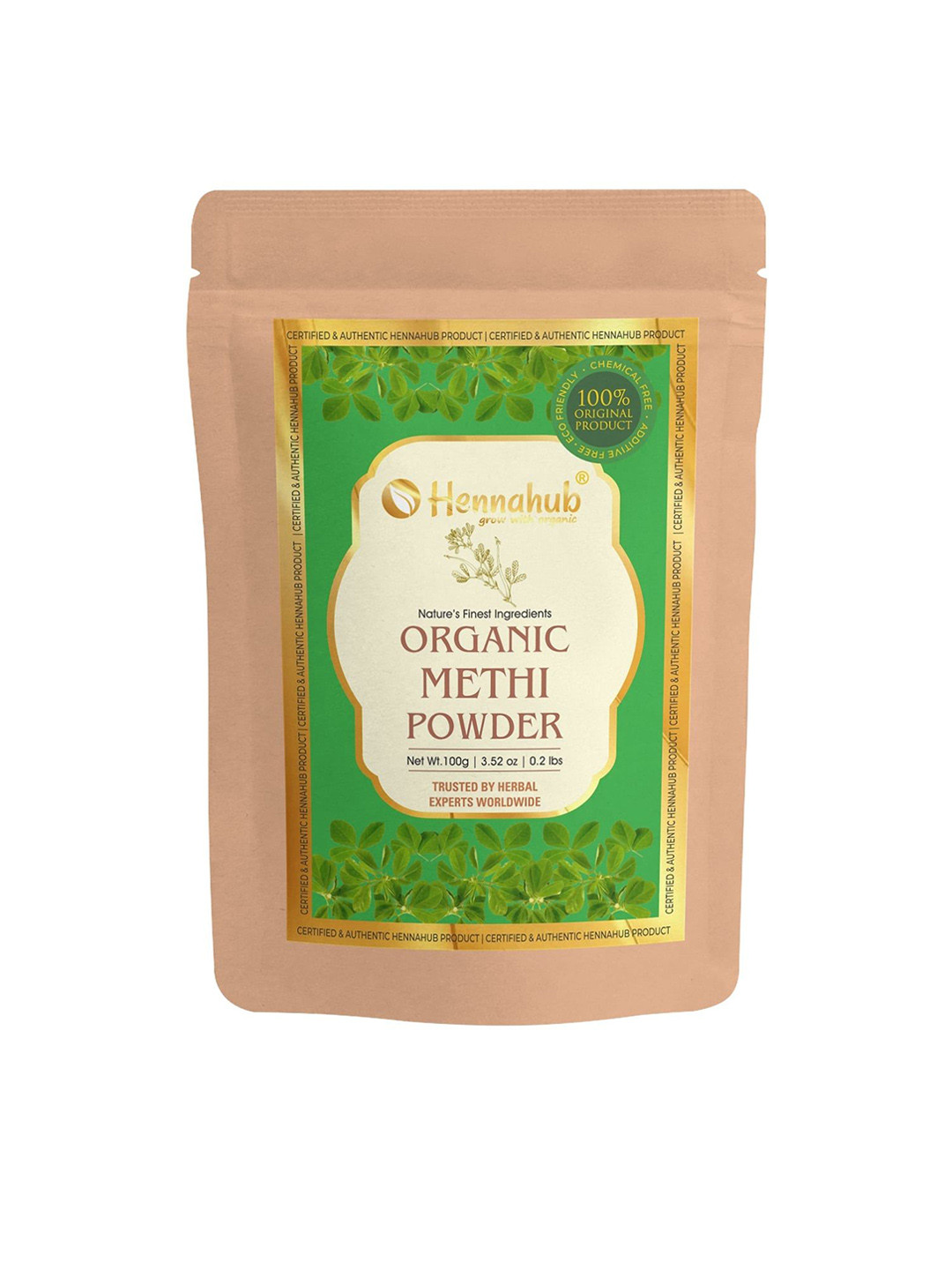 HENNAHUB Organic Methi Powder For Hair Strengthening and Scalp Care - 100 g