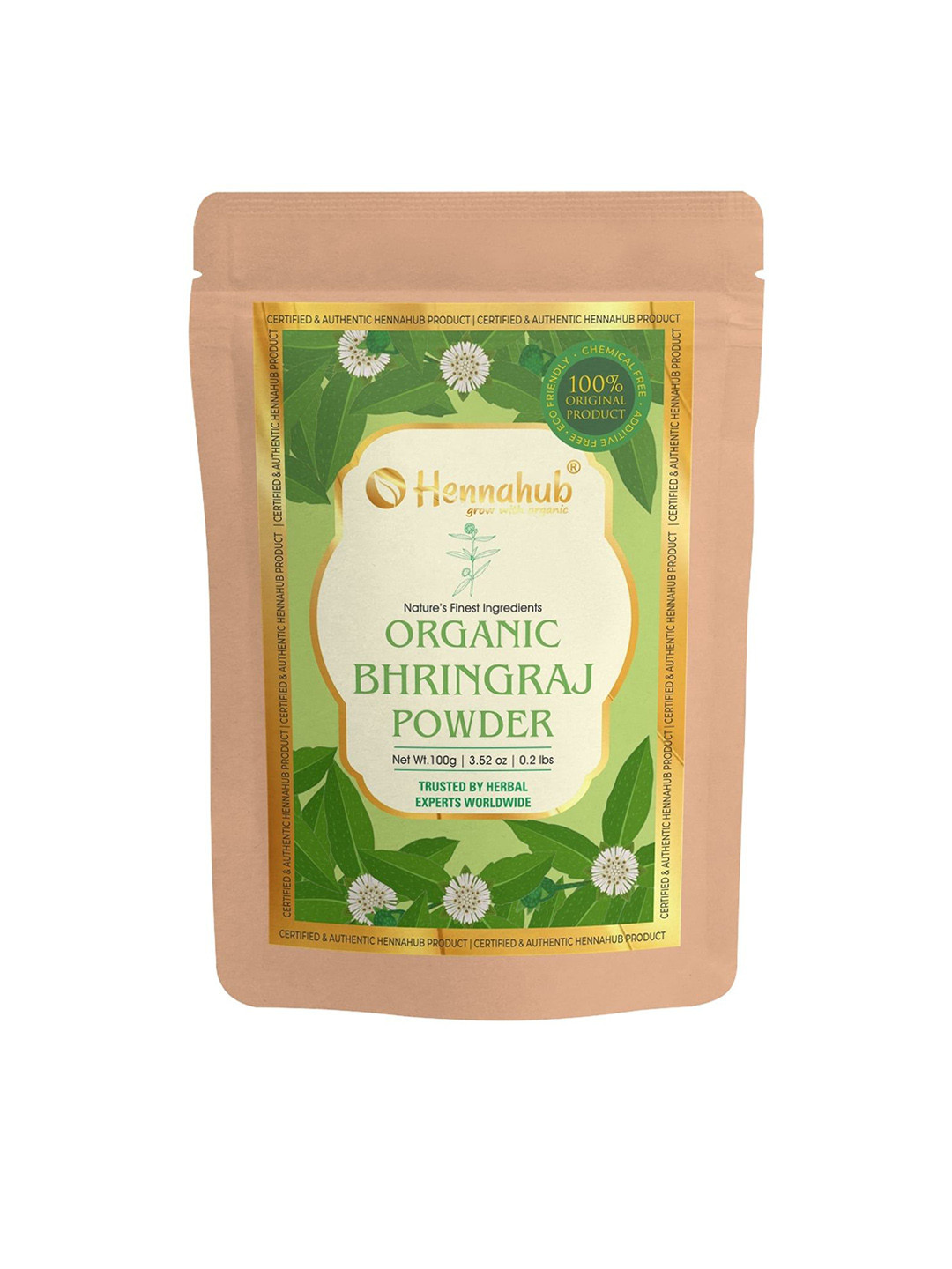HENNAHUB Organic Bhringraj Powder For Hair Strengthening & Promoting Growth- 100 g