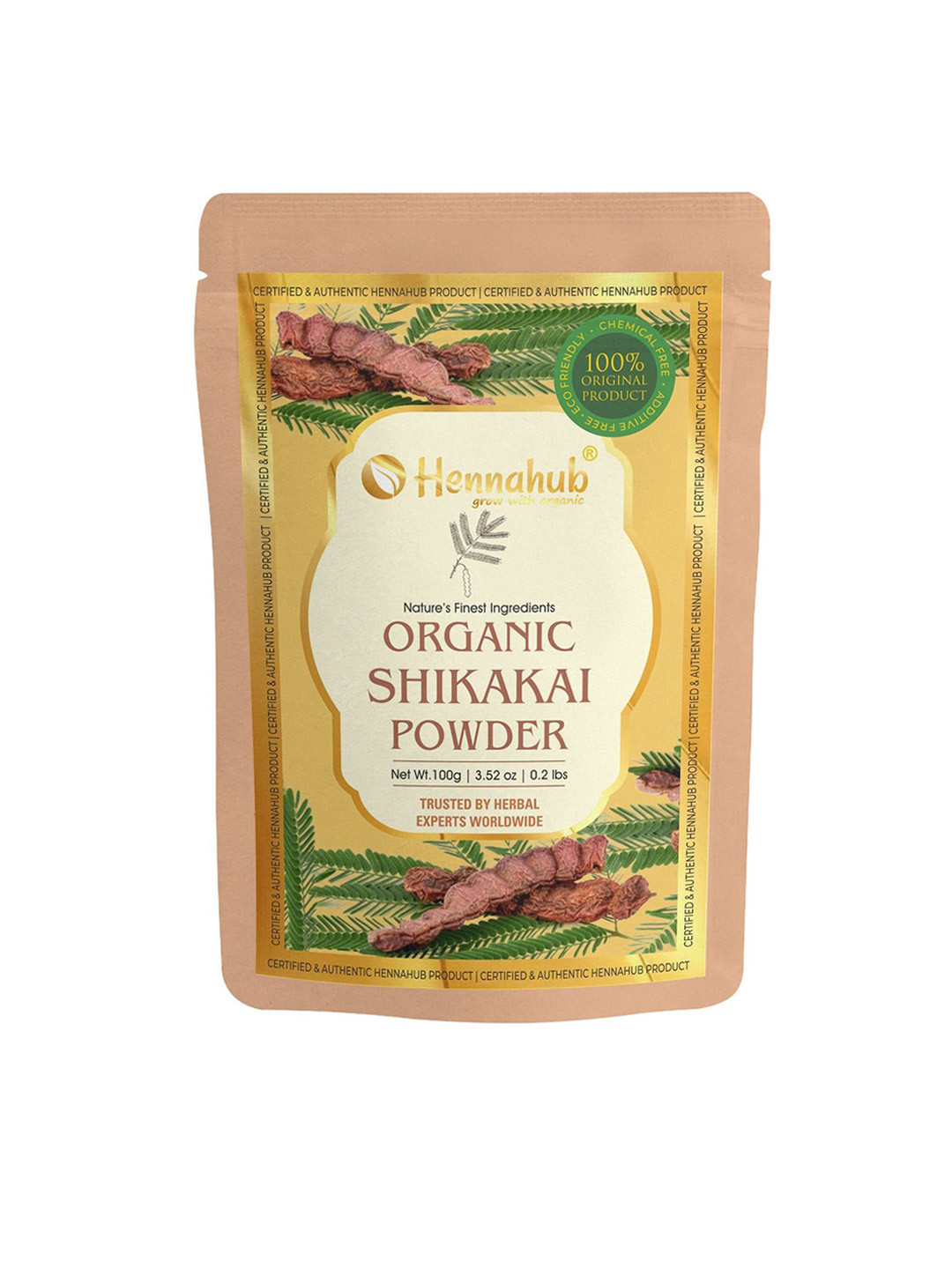 HENNAHUB Organic Shikakai Powder For Gentle Hair Care and Natural Shine - 100 g