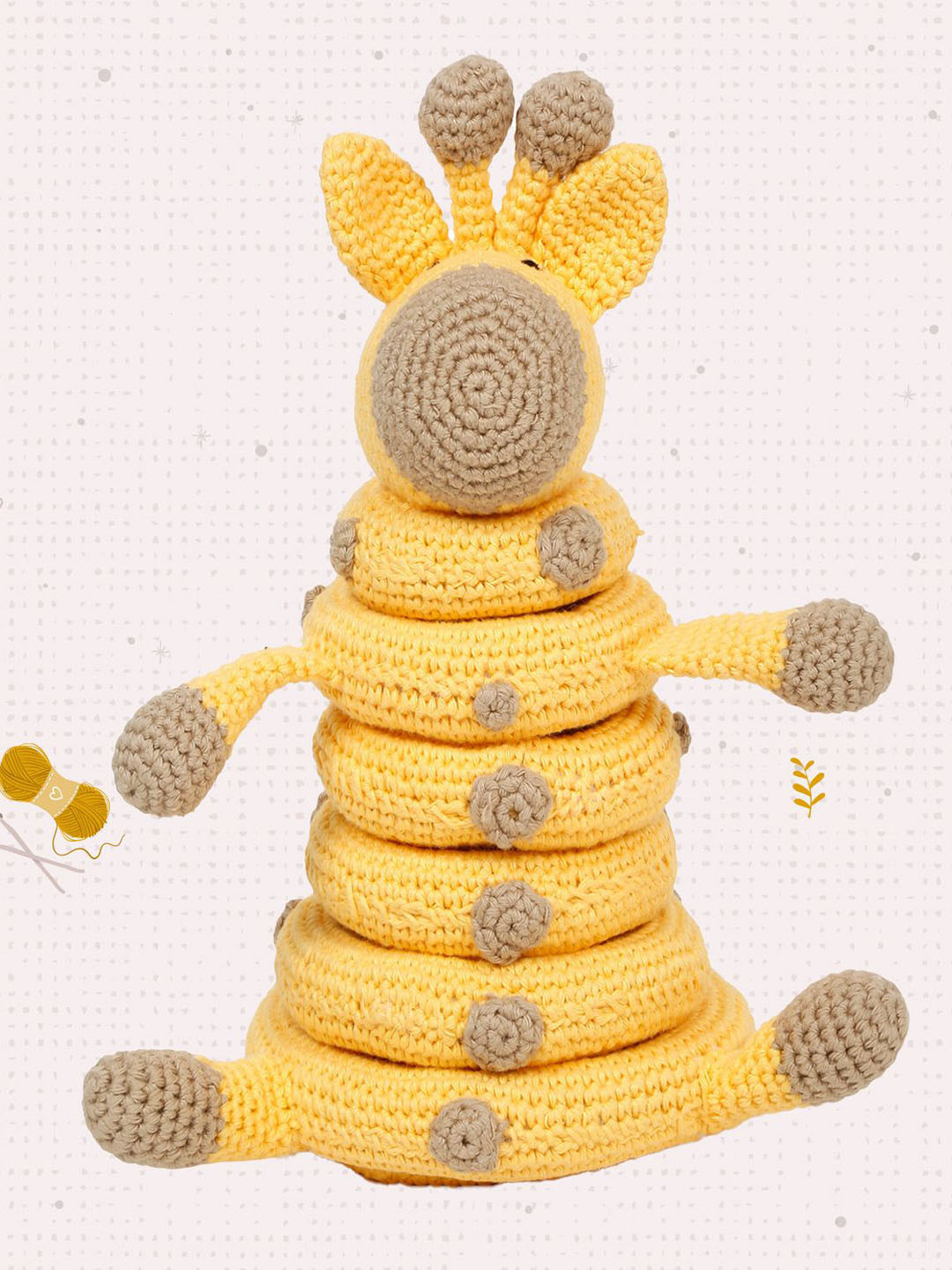 LITTLE GINNIE Cotton Giraffe Stacker Soft Toy