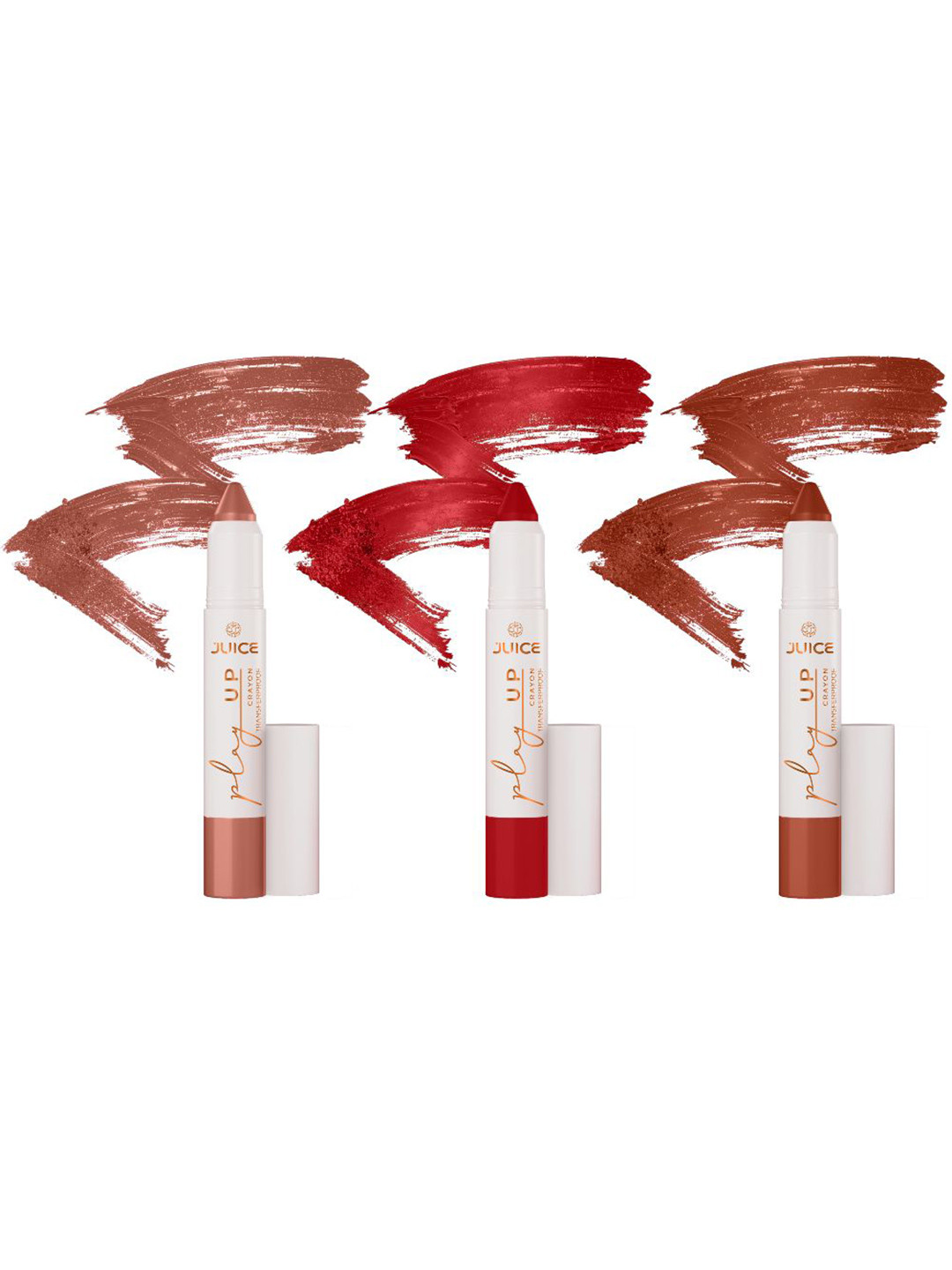 JUICE Set Of 3 Play Up Transfer Proof Lip Crayon - 9 g Each - MCR01 MCR11 MCR03