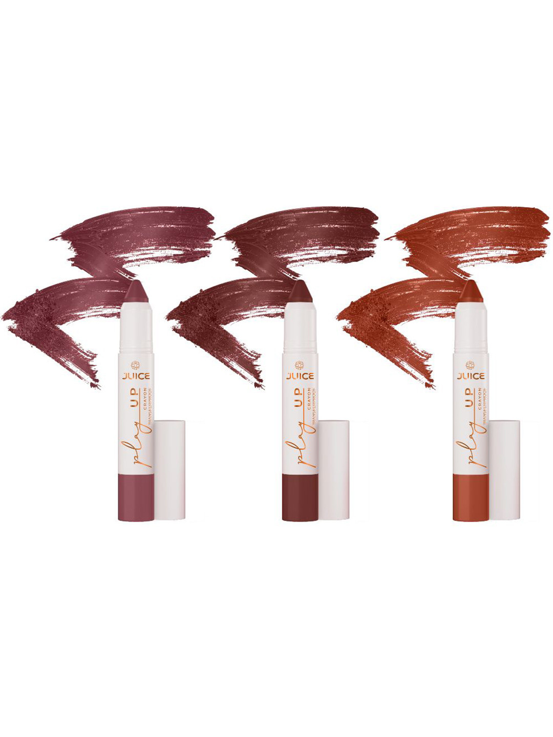JUICE Set Of 3 Play Up Transfer Proof Lip Crayon Lipstick - 9 g Each - Mcr03 Mcr04 Mcr05