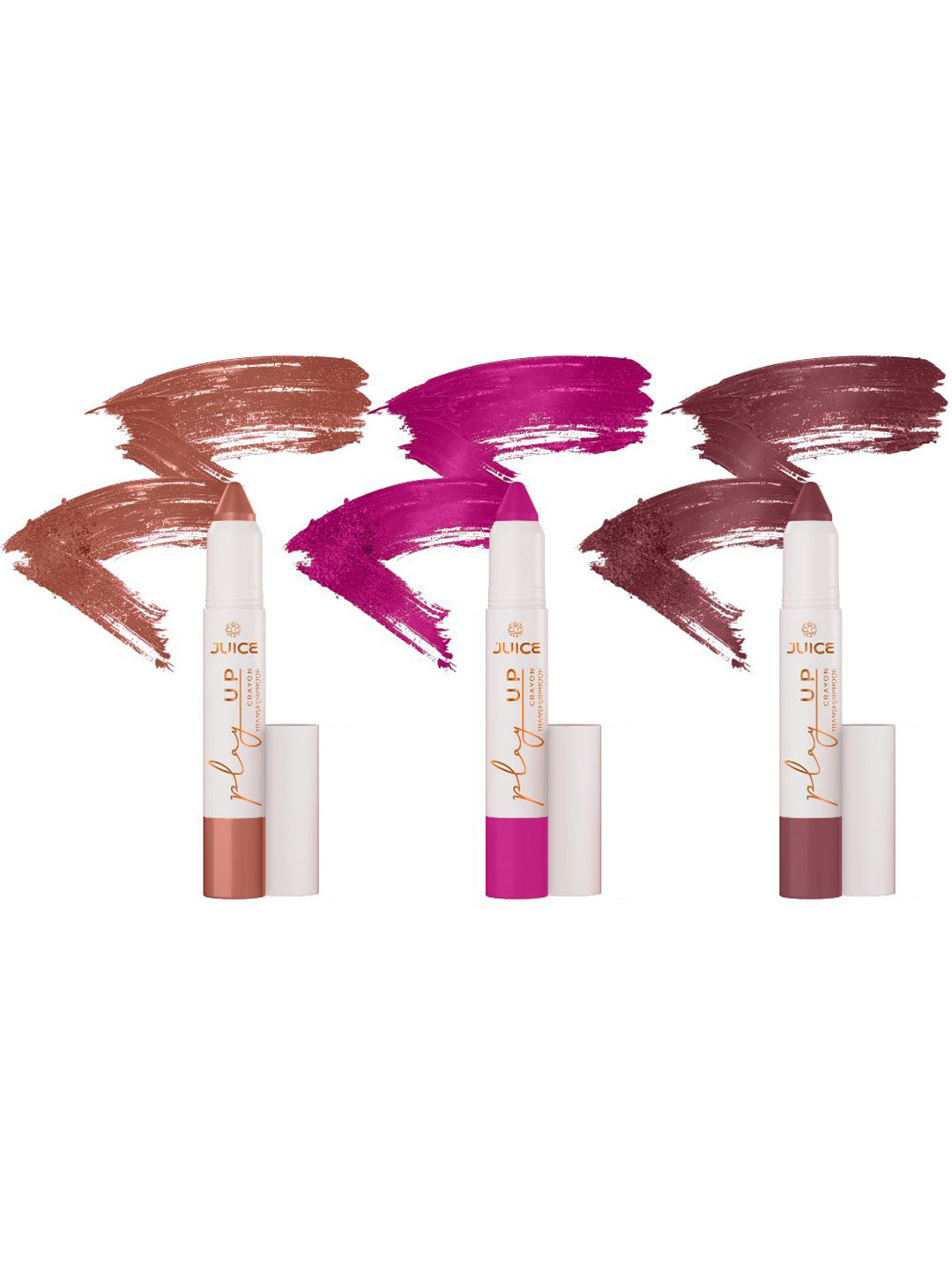 JUICE Play Up Set Of 3 Transfer Proof Lip Crayon - 9 g Each - MCR01 -MCR07- MCR05