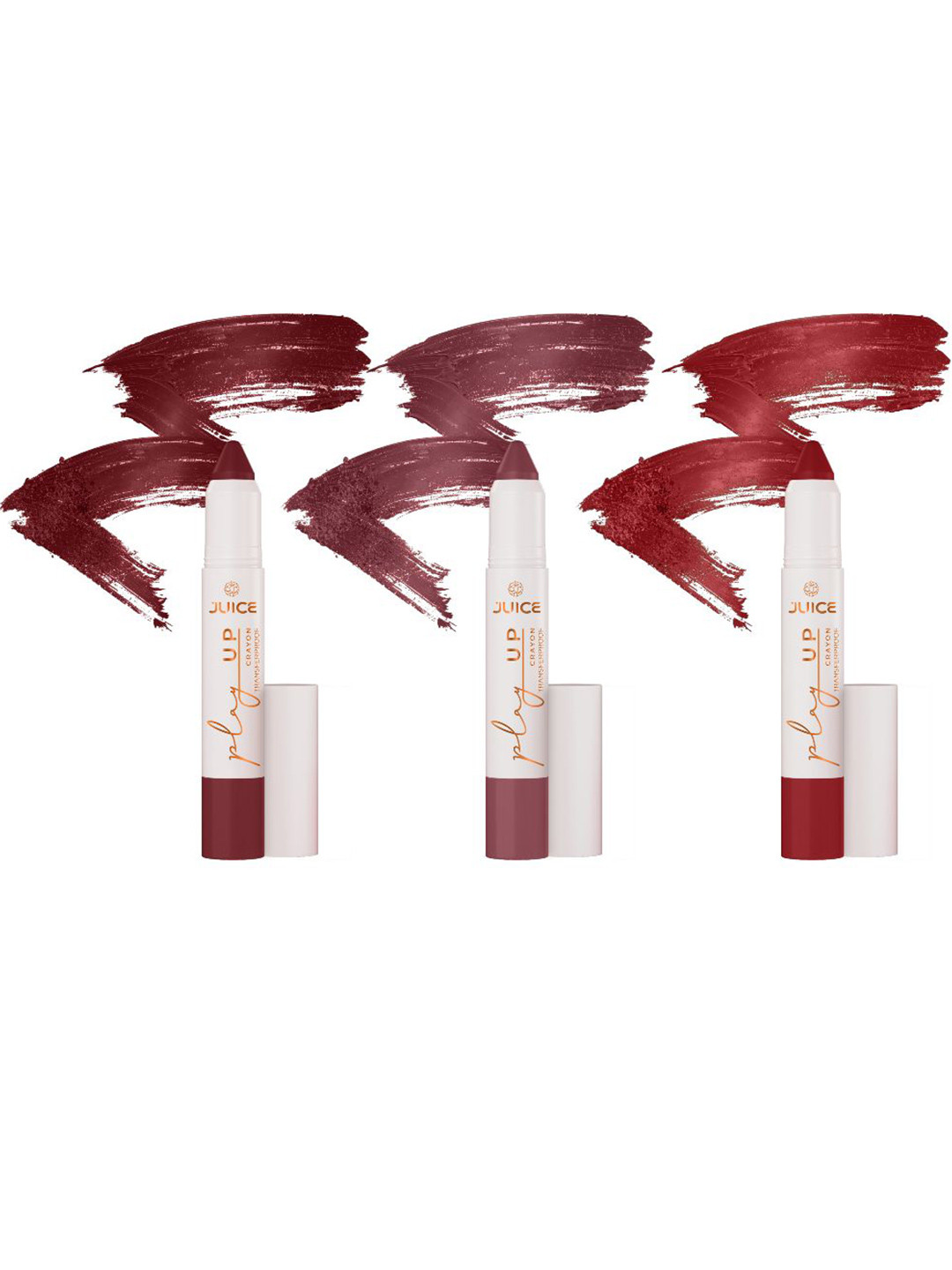 JUICE Play Up Set Of 3 Transfer Proof Lip Crayon - 3 g Each - MCR05 - MCR10 - MCR12