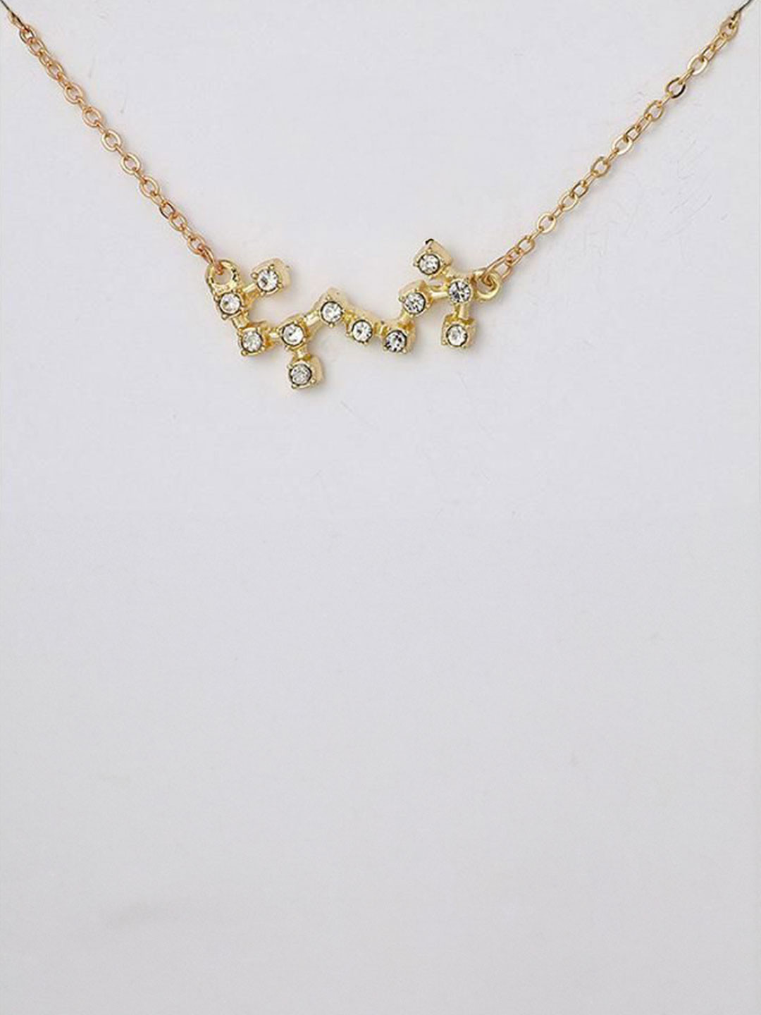 DESTINY JEWELS Gold-Plated Crystals Studded Horoscope Astrology Zodiac Chain