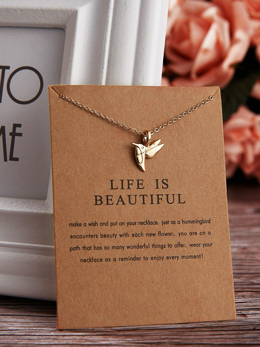 DESTINY JEWELS Gold Plated Dragonfly Pendant With Chain