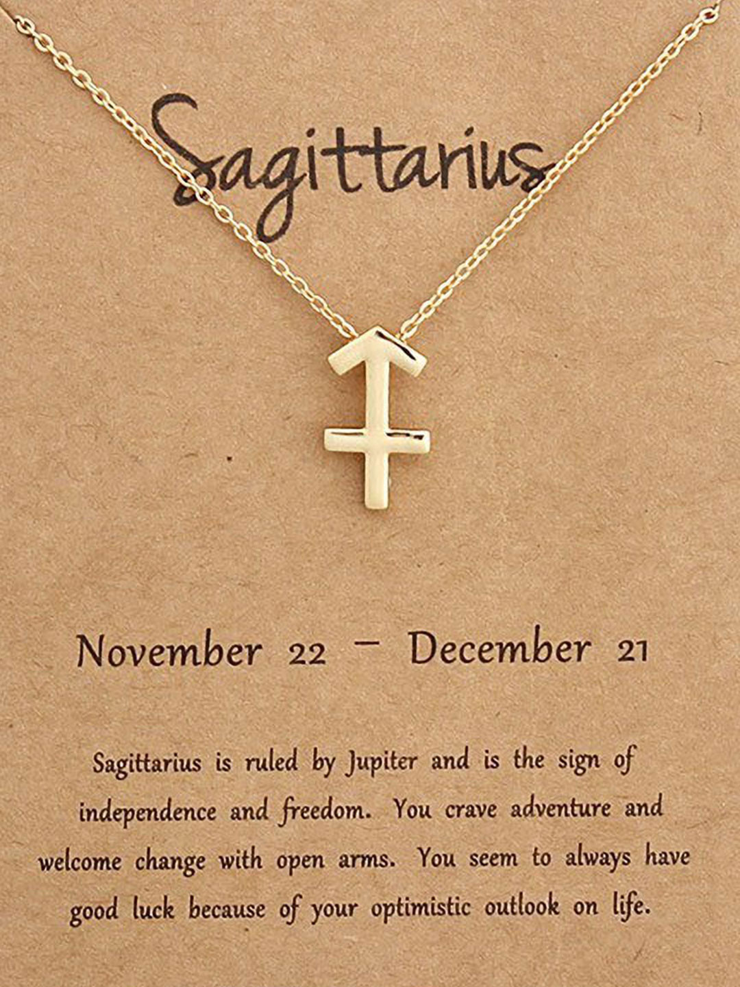 DESTINY JEWELS Gold Plated Sagittarius Zodiac Pendant Necklace