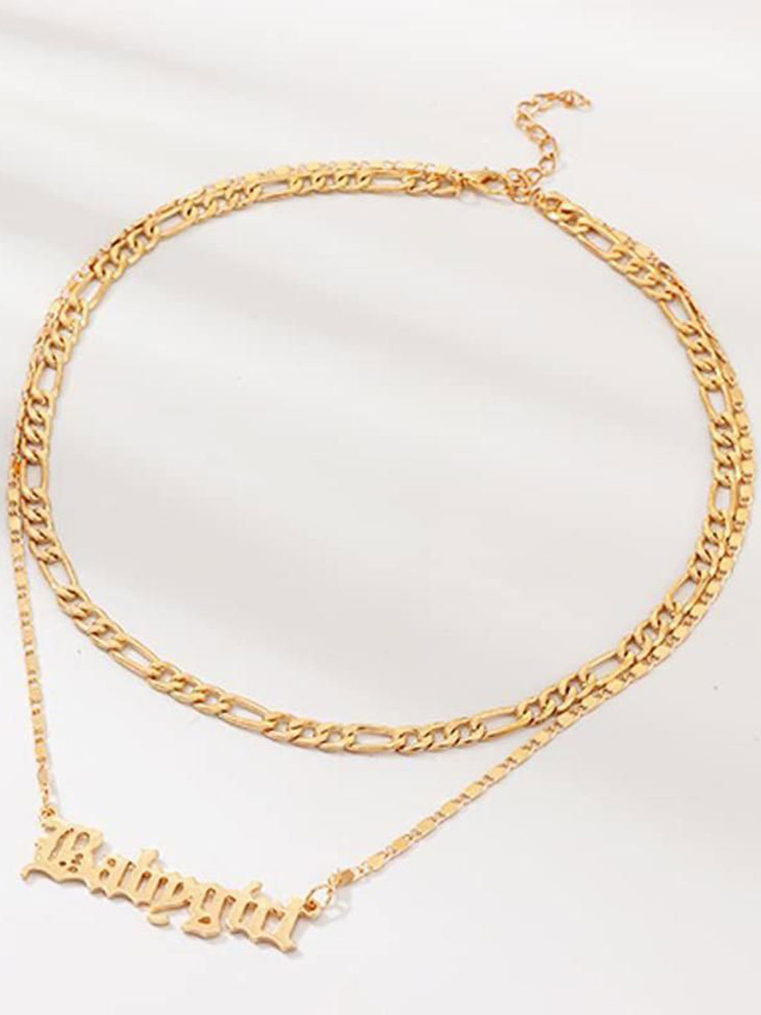 DESTINY JEWELS Gold Plated Baby Girl Pendant Brass Layered Chain