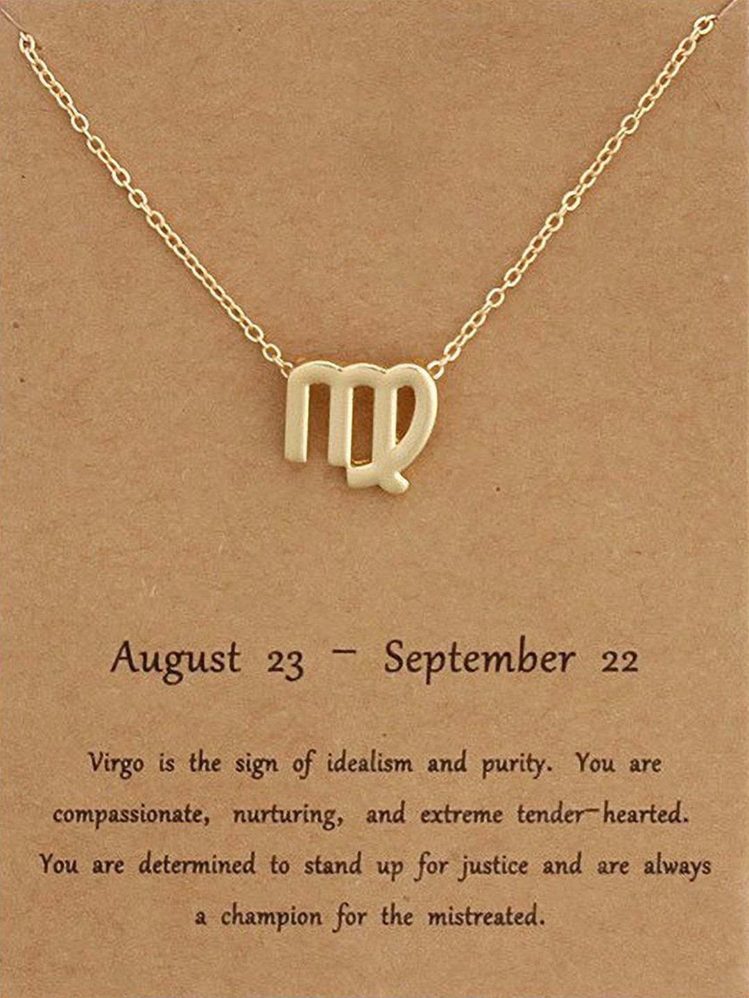 DESTINY JEWELS Gold-Plated Virgo Zodiac Pendant Symbol Zodiac Sign Chain
