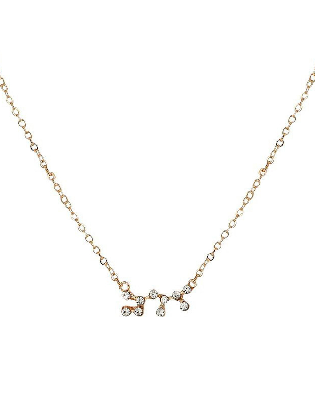 DESTINY JEWELS Gold Plated Rhinestone Studded Sagittarius Necklace