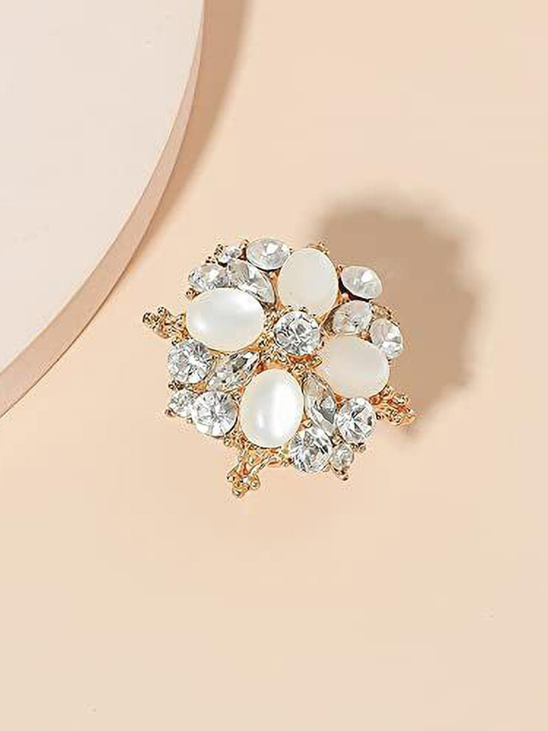 DESTINY JEWELS Artificial Stones Studded Brass Finger Ring
