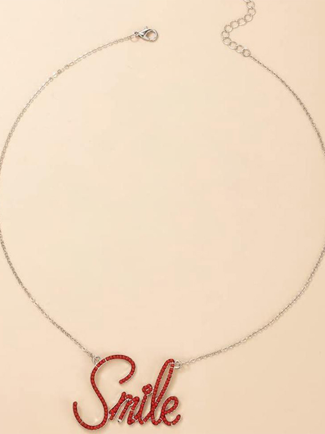 DESTINY JEWELS Silver Plated Crystals Studded SMILL Letter Chain