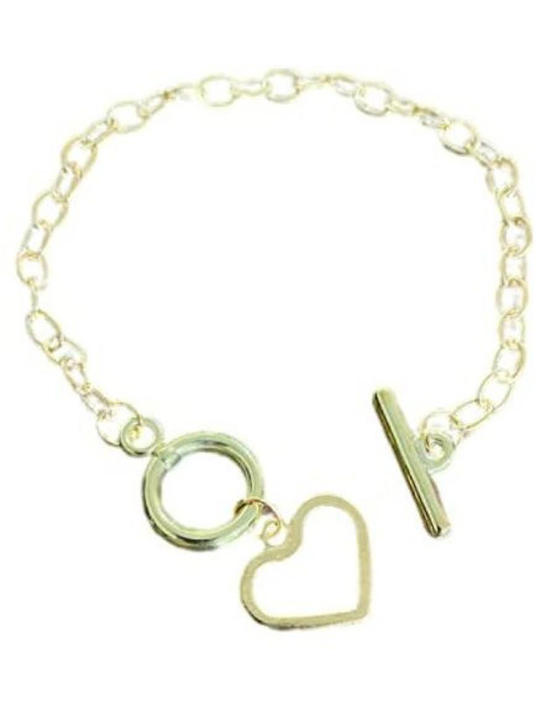DESTINY JEWELS Silver-Plated Heart Shaped Charm Link Bracelet