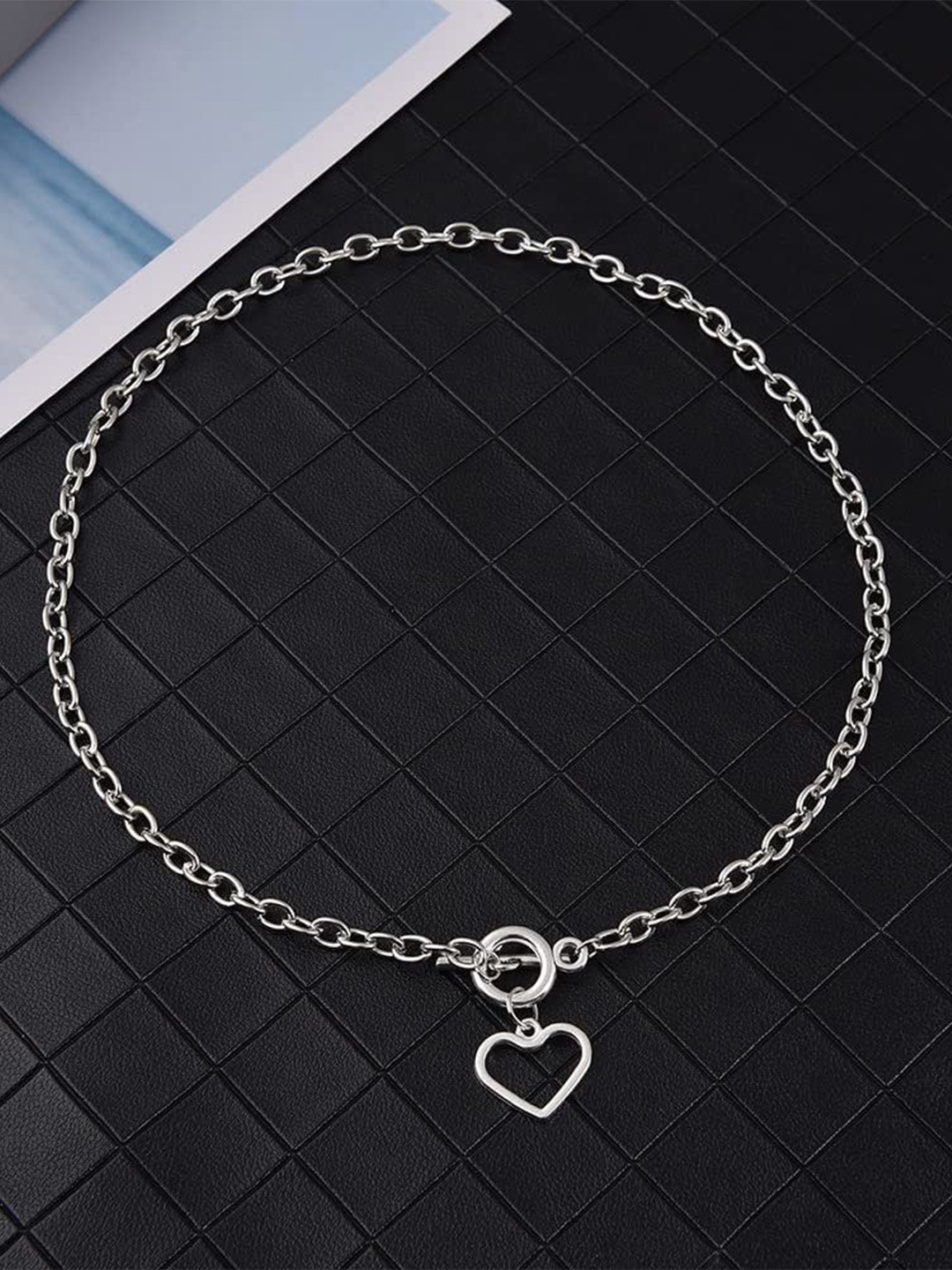 DESTINY JEWELS Silver-Plated Heart Shape Chain