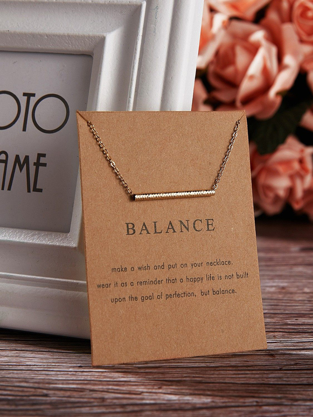DESTINY JEWELS Gold Plated Fad Couture's Balance in Life Pendant Chain
