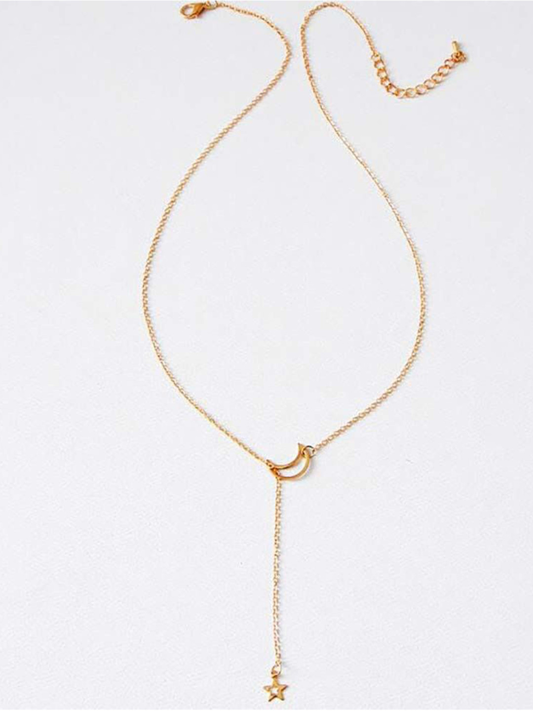 DESTINY JEWELS Gold Plated Moon & Star Necklace