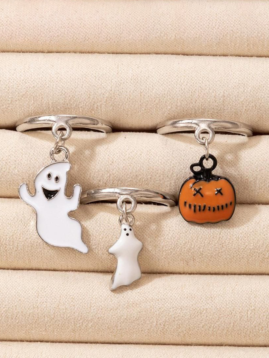 DESTINY JEWELS Set Of 3 Textured Finger Rings