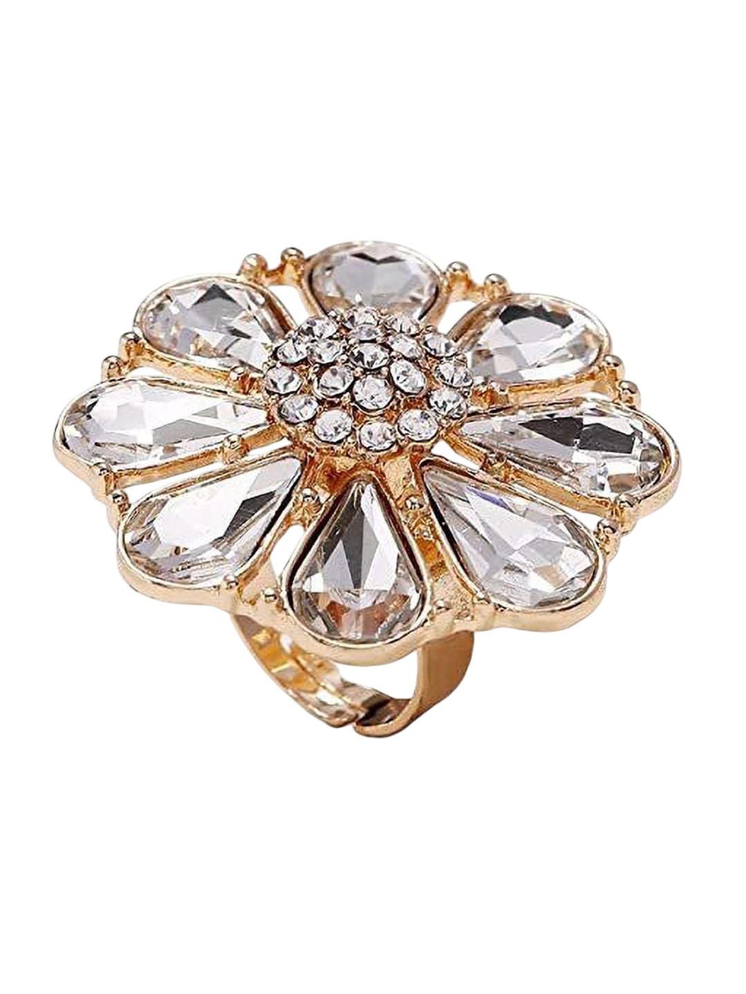 DESTINY JEWELS Crystal Stone Studded Finger Ring
