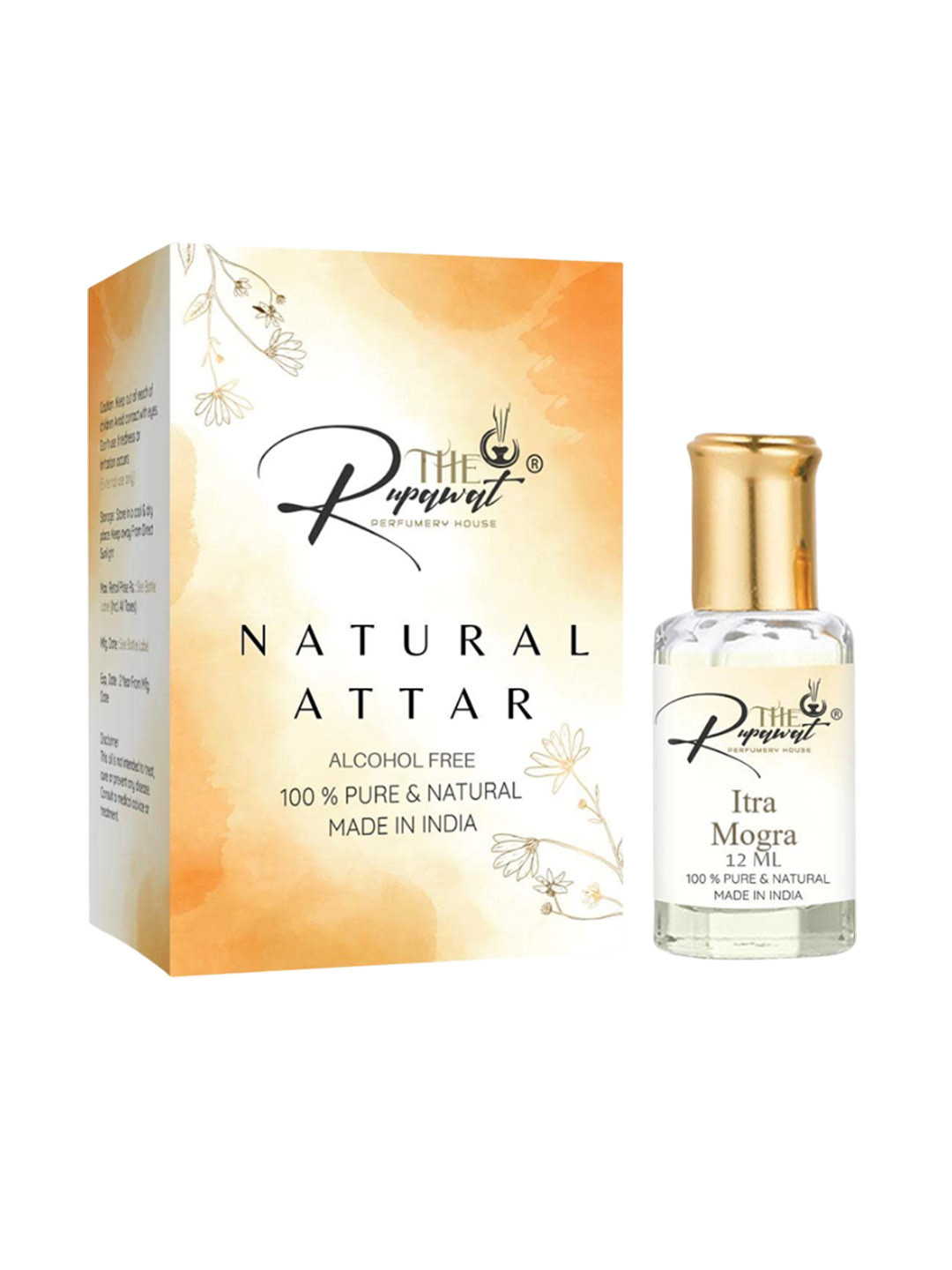 THE RUPAWAT Perfumery House Itra Mogra Pure & Natural Alcohol-Free Attar - 12 ml
