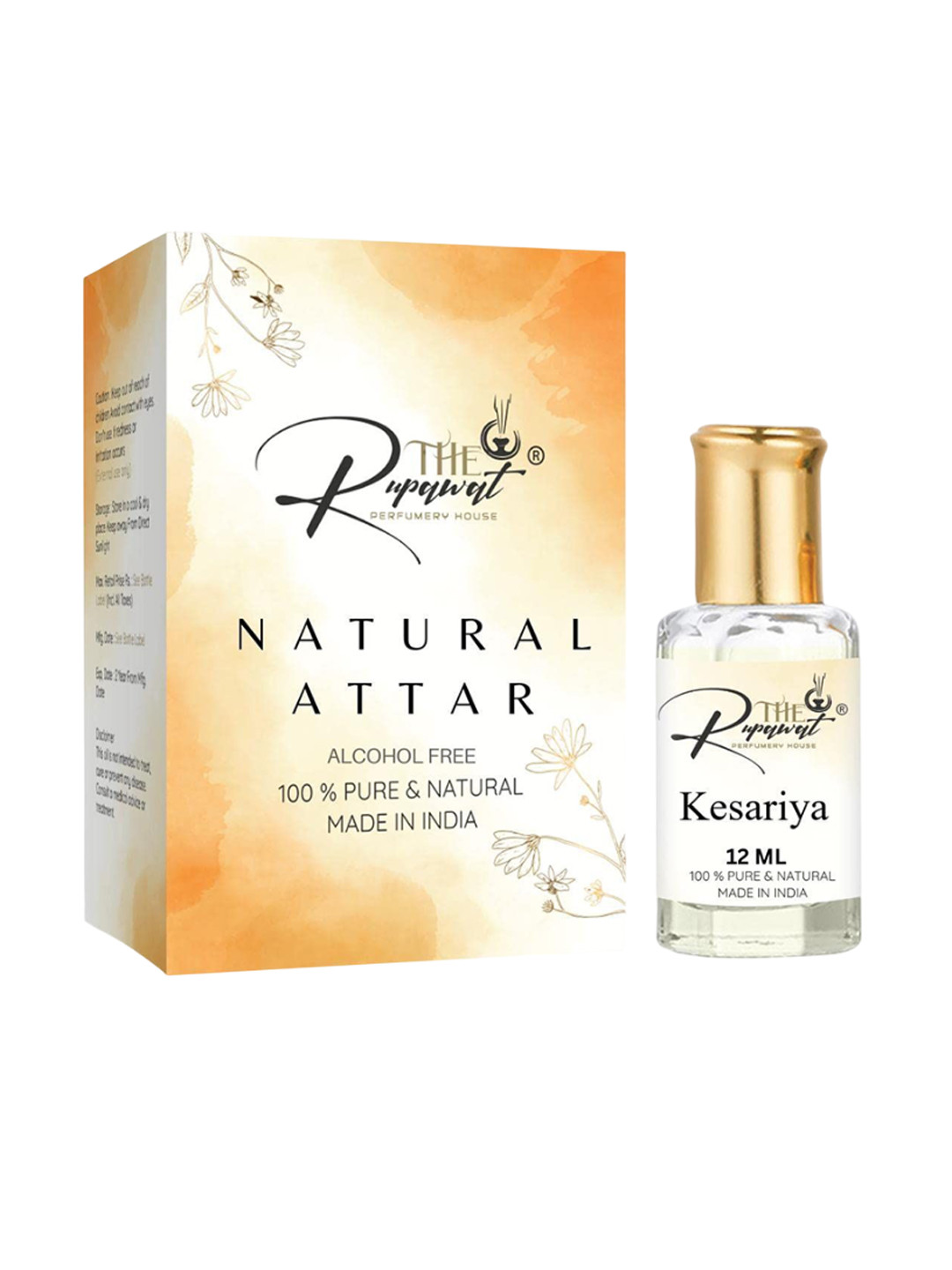 THE RUPAWAT Perfumery House Kesariya Natural Long Lasting Attar - 12ml