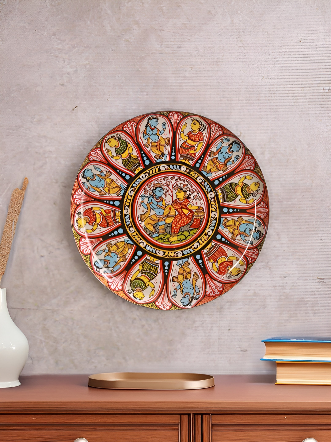 Homspurts Raaslila Wall Art Metal Glossy Hanging Hall Wall Plates-10In