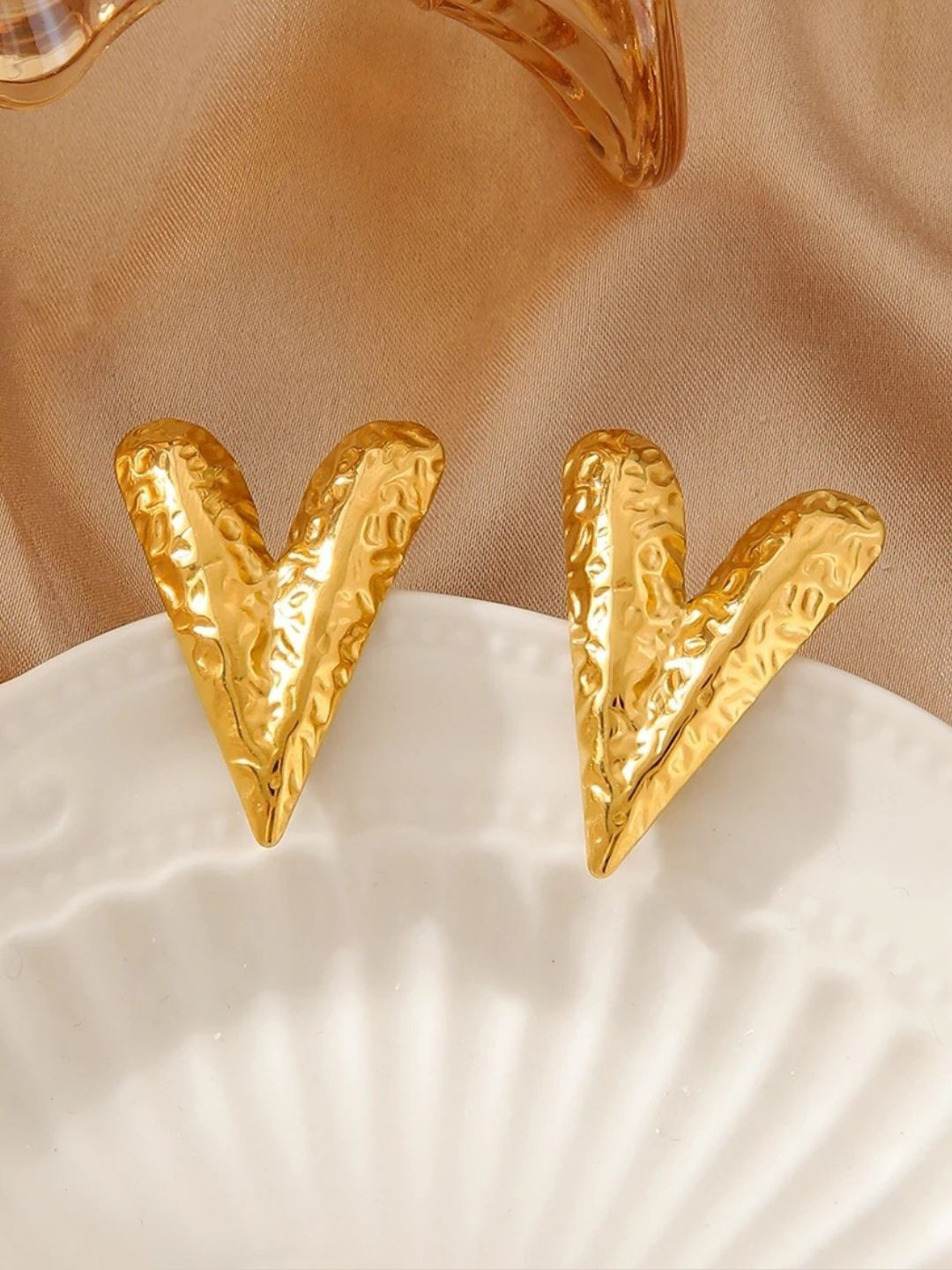 PUTSTYLE Drop Earrings Stainless Steel V-Shaped Drop Earrings