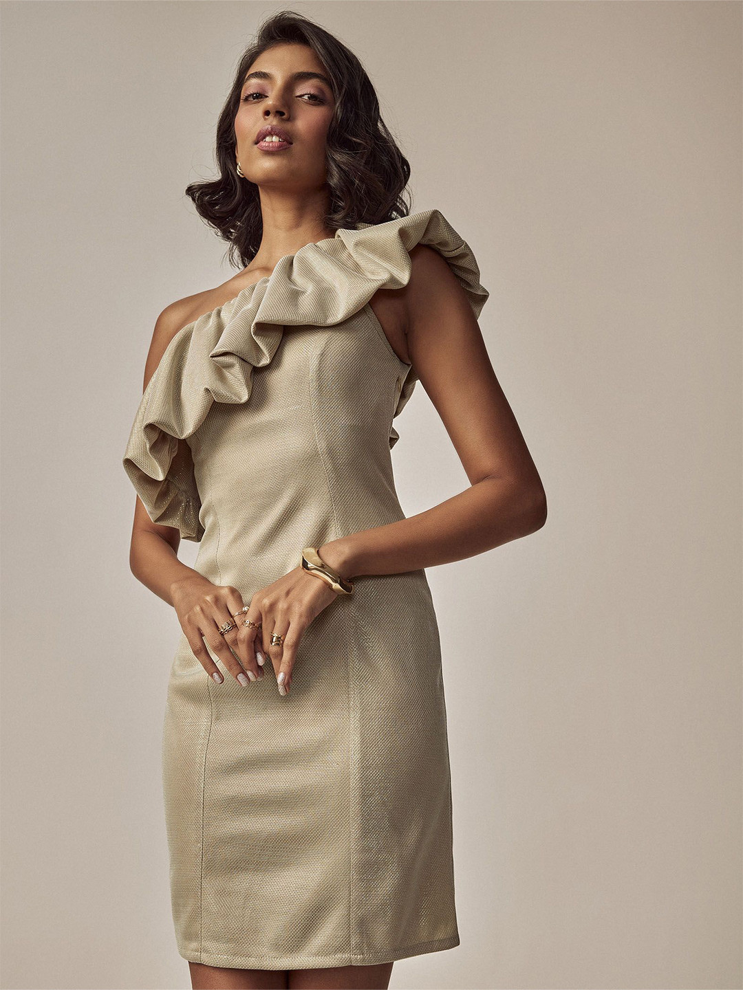 The Label Life Women Sequin One Shoulder Dress