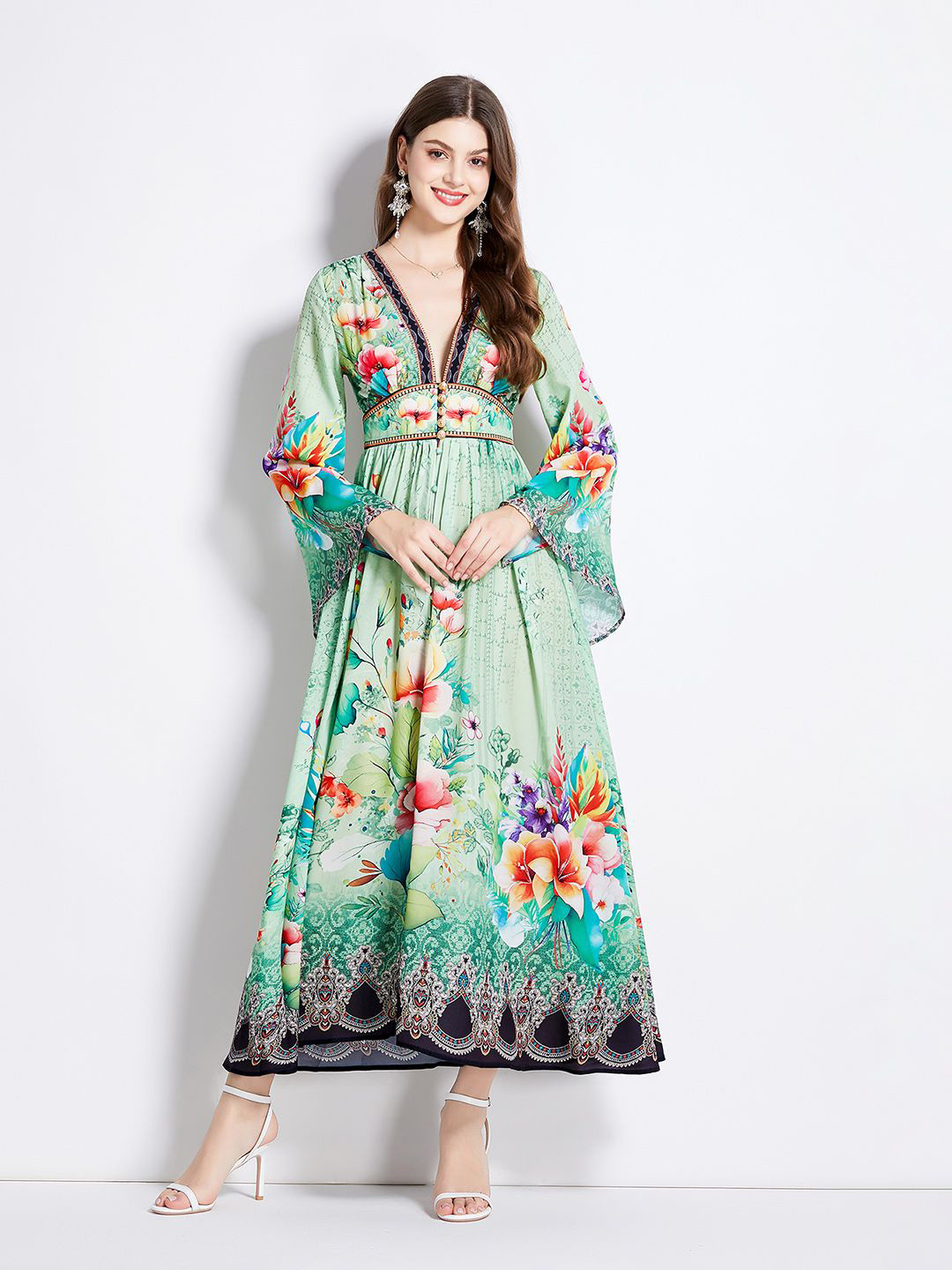 JC Collection Women Floral Printed Fit and FlareDress