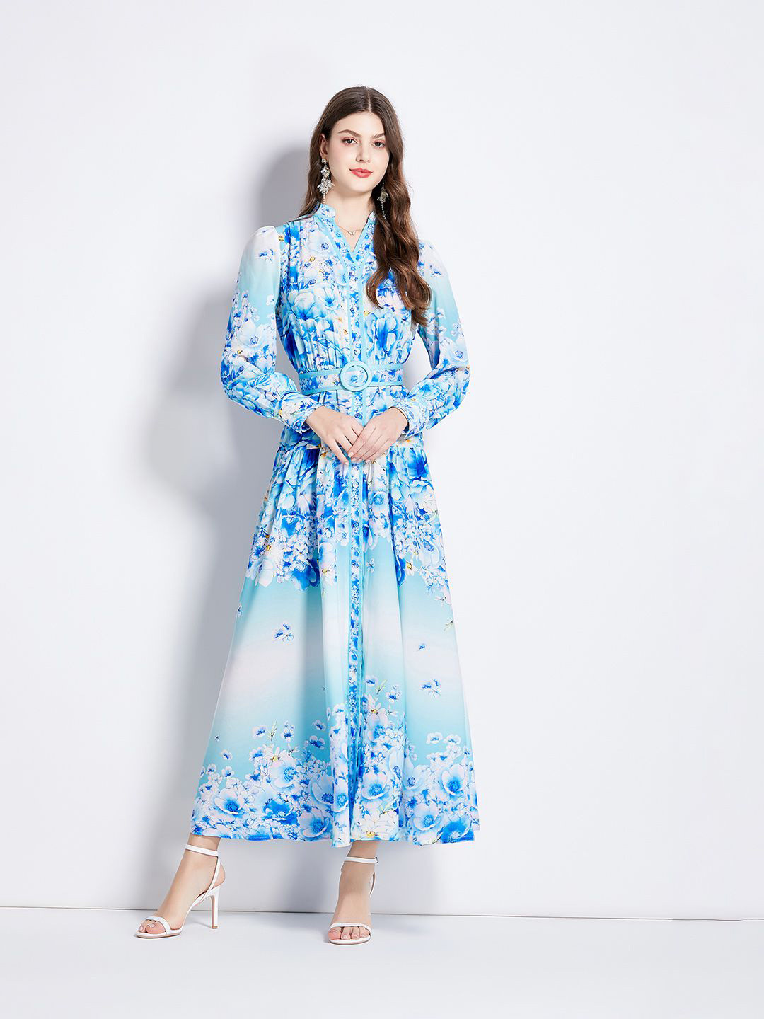 JC Collection Women Floral Printed A-Line Dress Comes with a belt