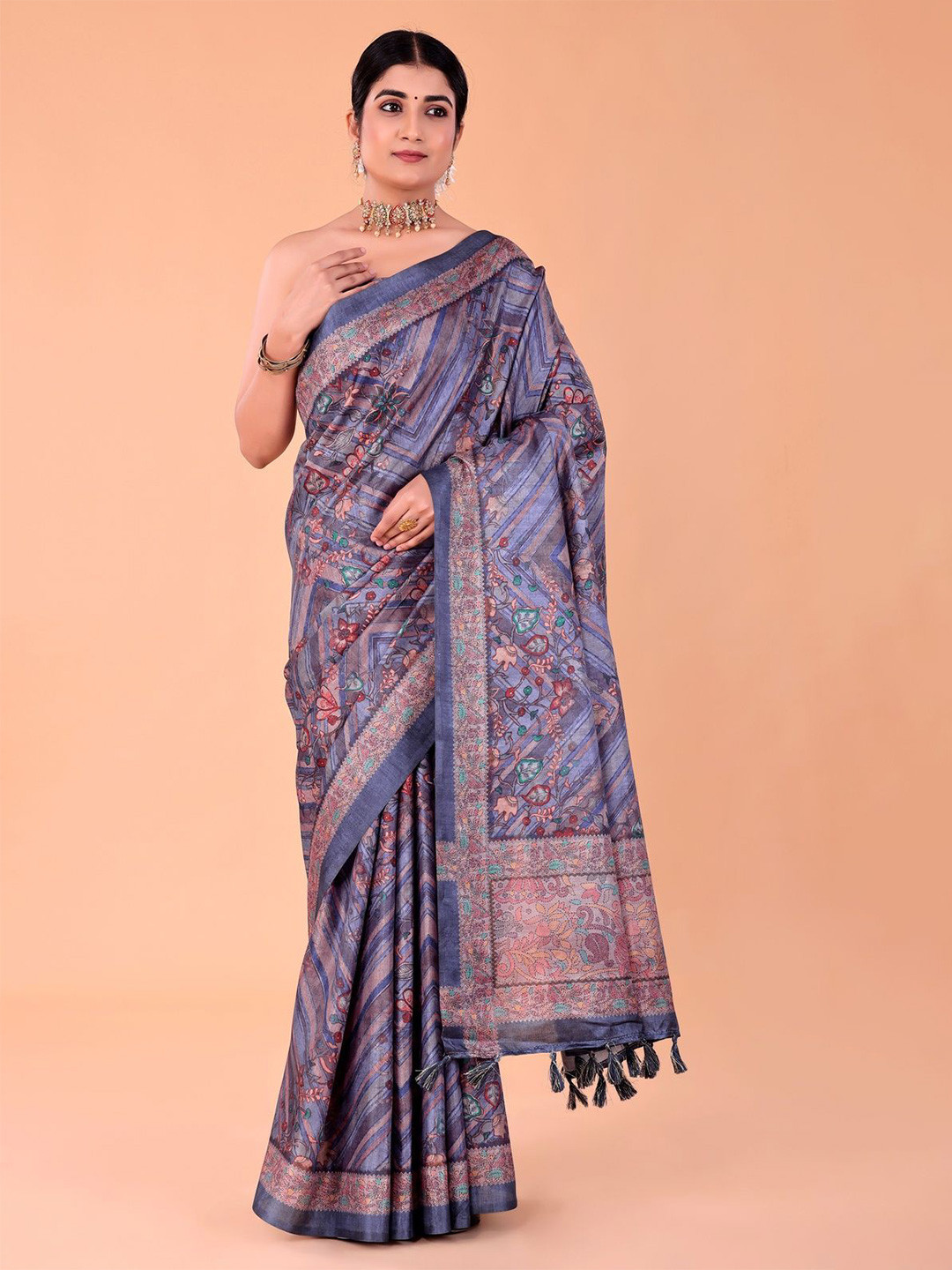 NAAREE COLLECTION Floral Silk Blend Saree