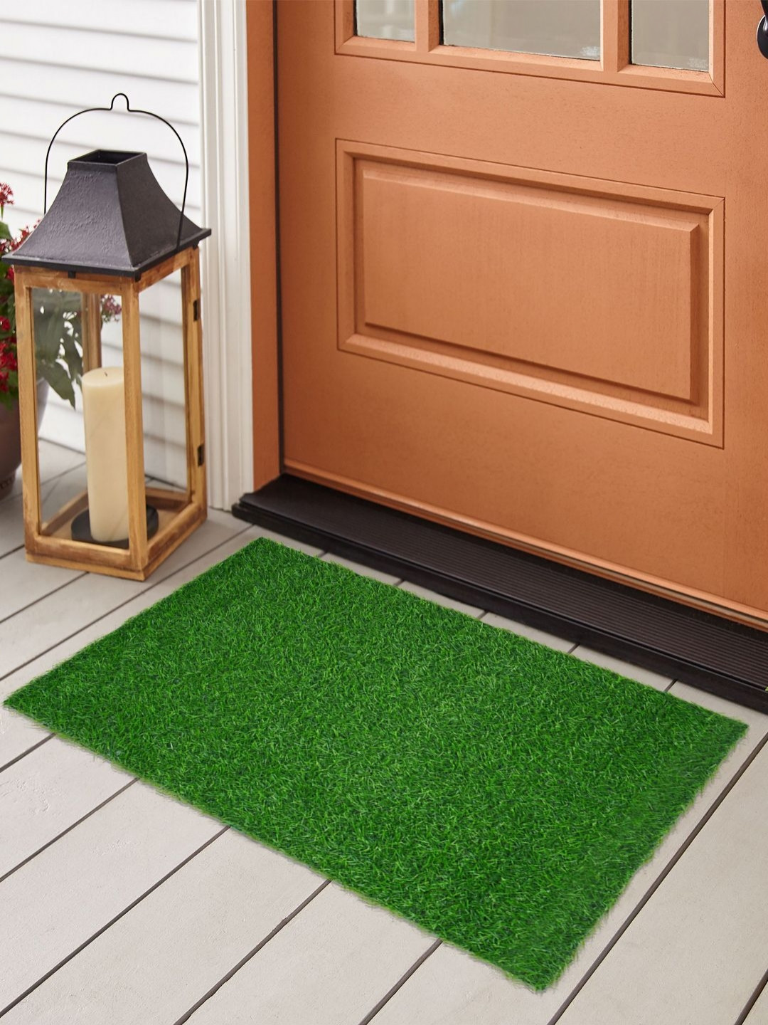 Bedspun Green Anti Skid Grass Doormats