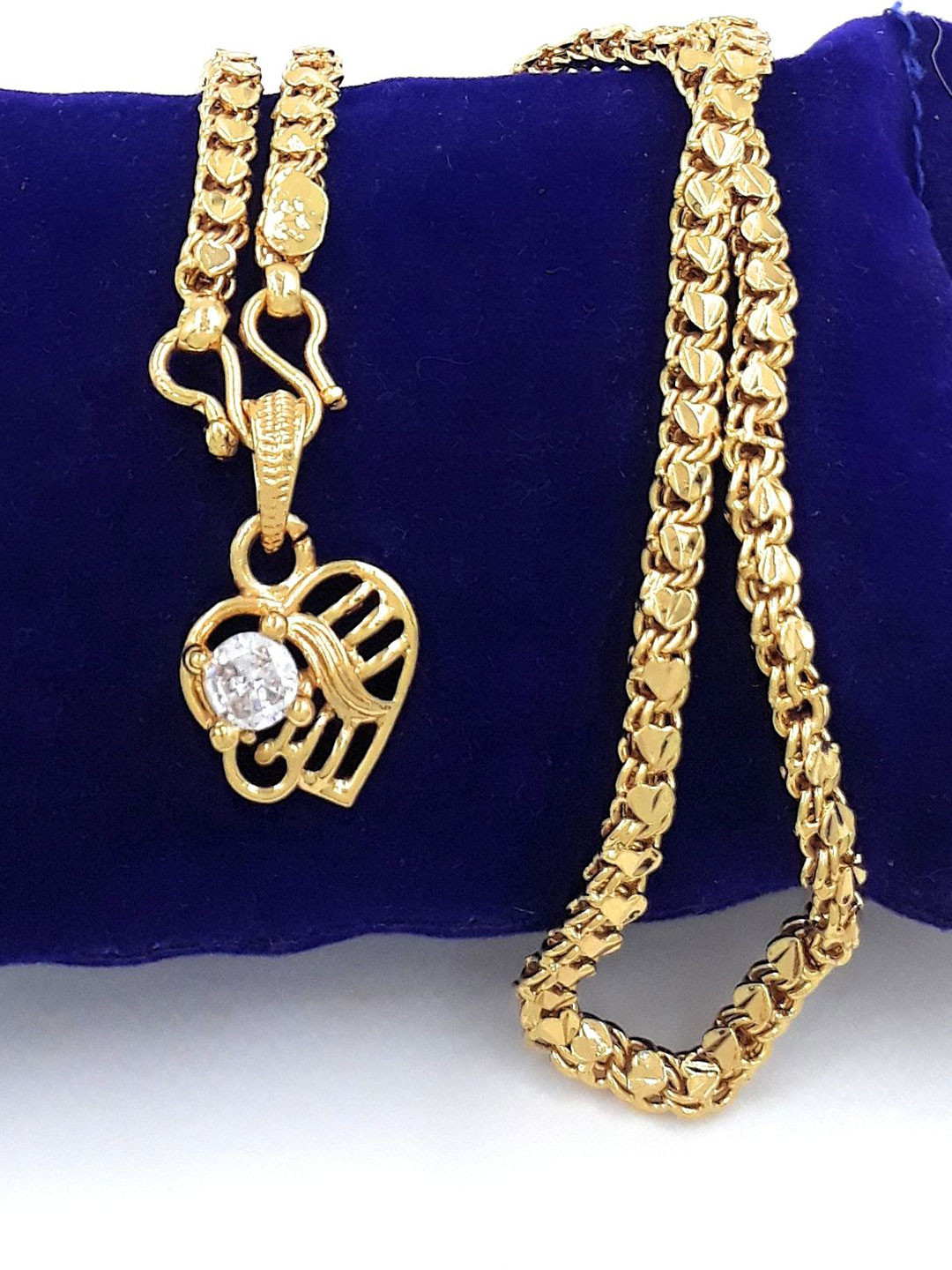 Anujeet Fashion Hub Copper Gold-Plated American Diamond Chain